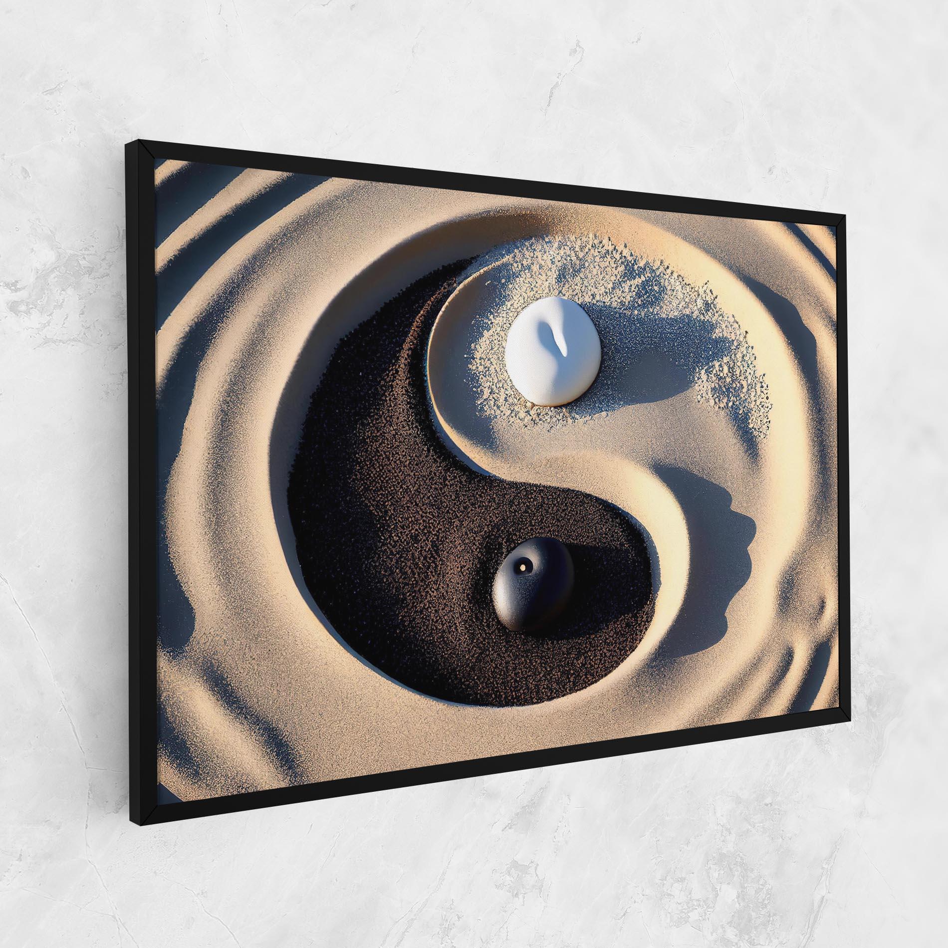 Leinwandbild Black Sand Yinyang mockup 1