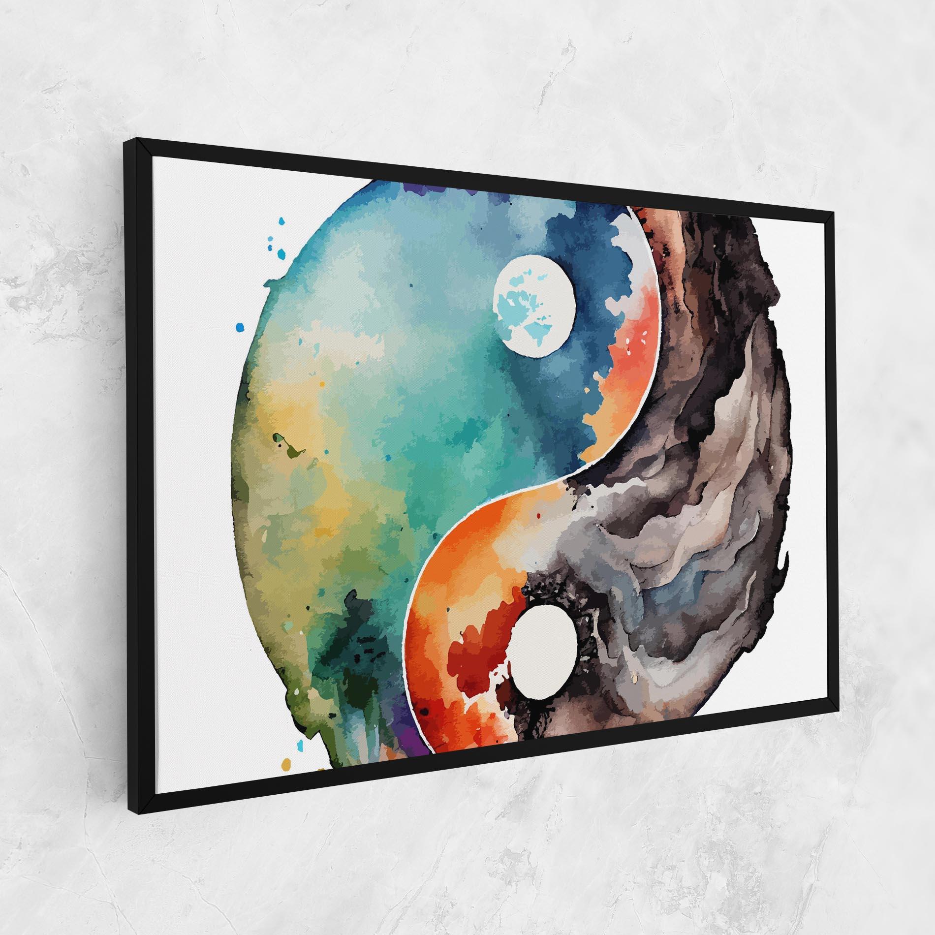 Leinwandbild Earth Yinyang Art mockup 1