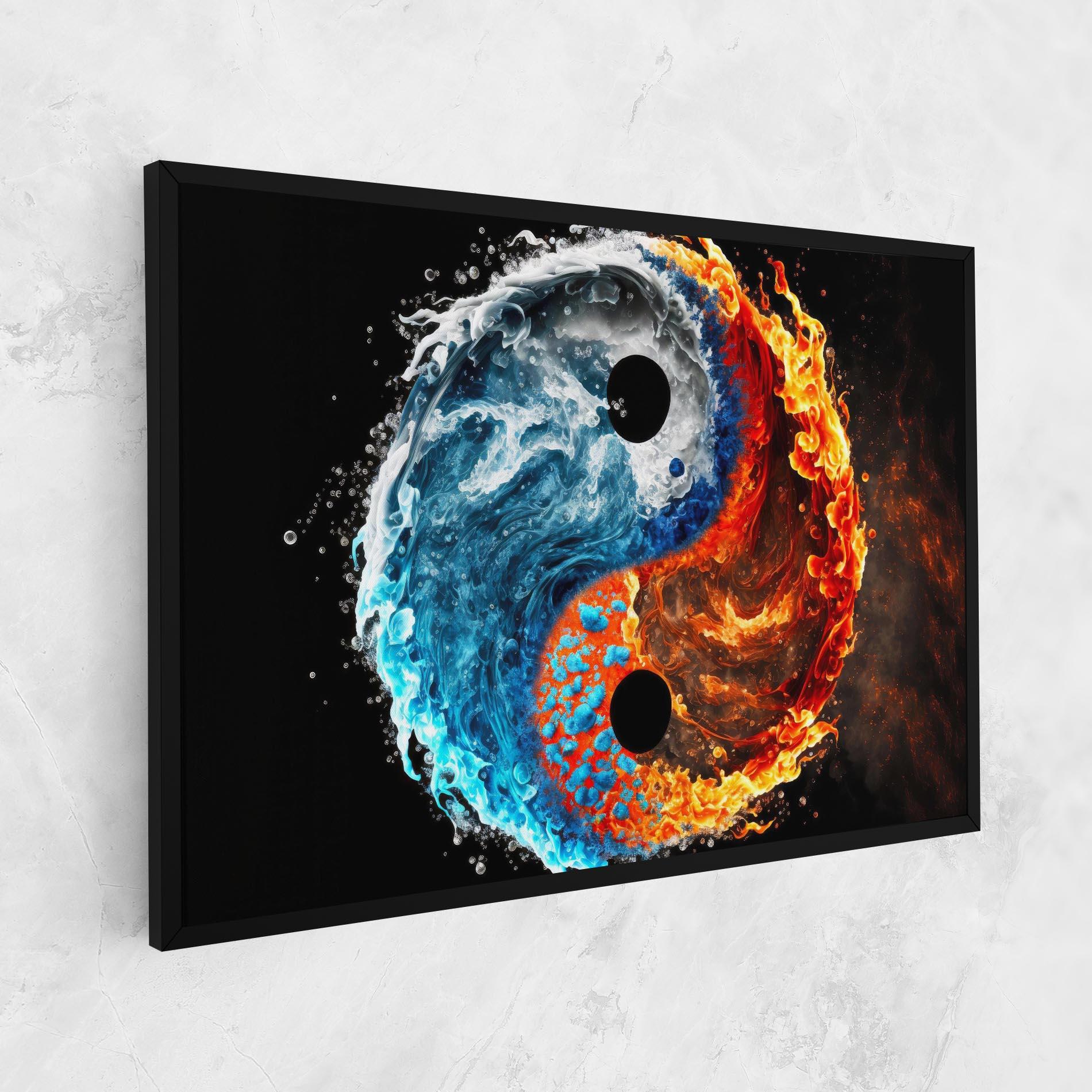 Leinwandbild Fire Water Yin Yang mockup 1