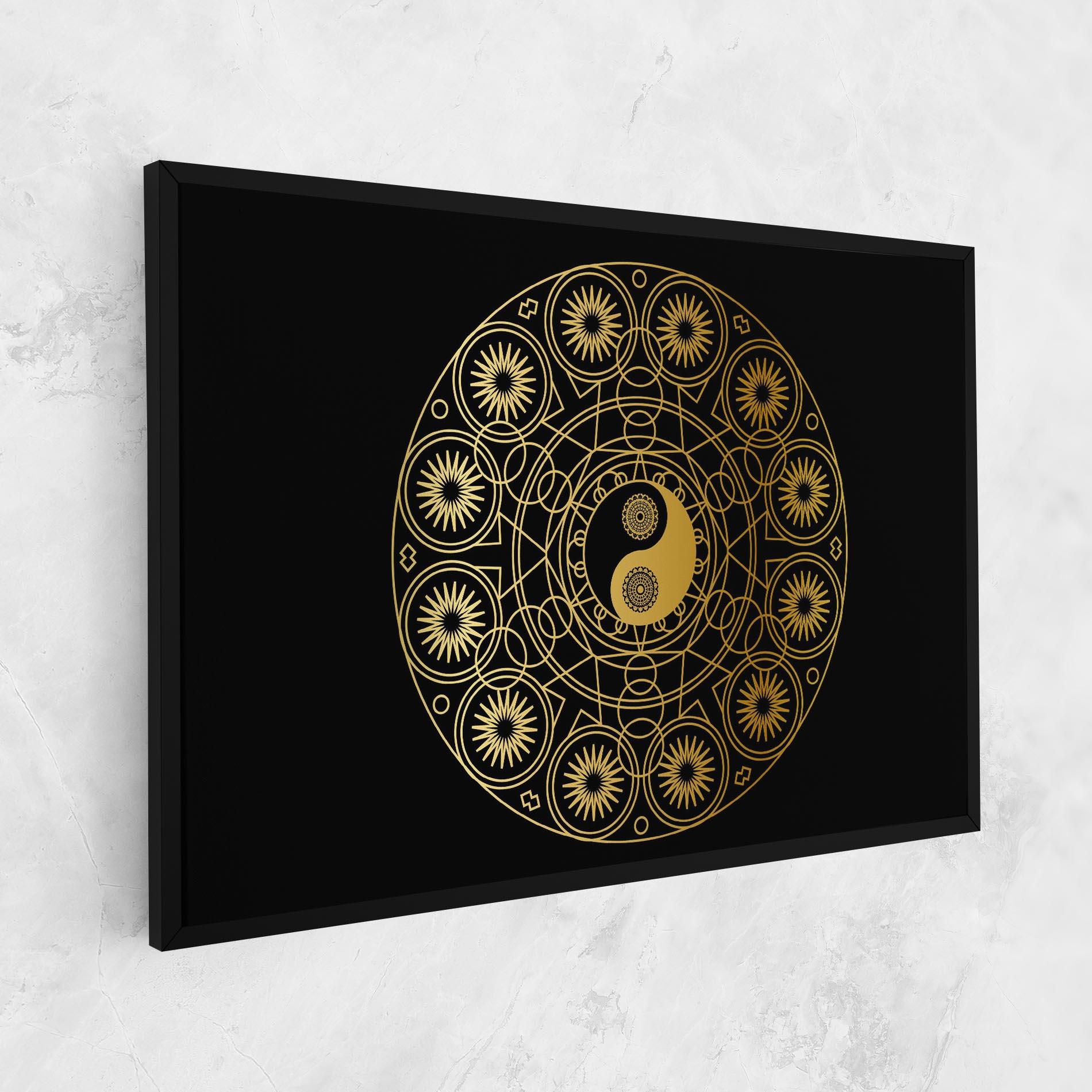 Leinwandbild Gold Meditation Mandala mockup 1