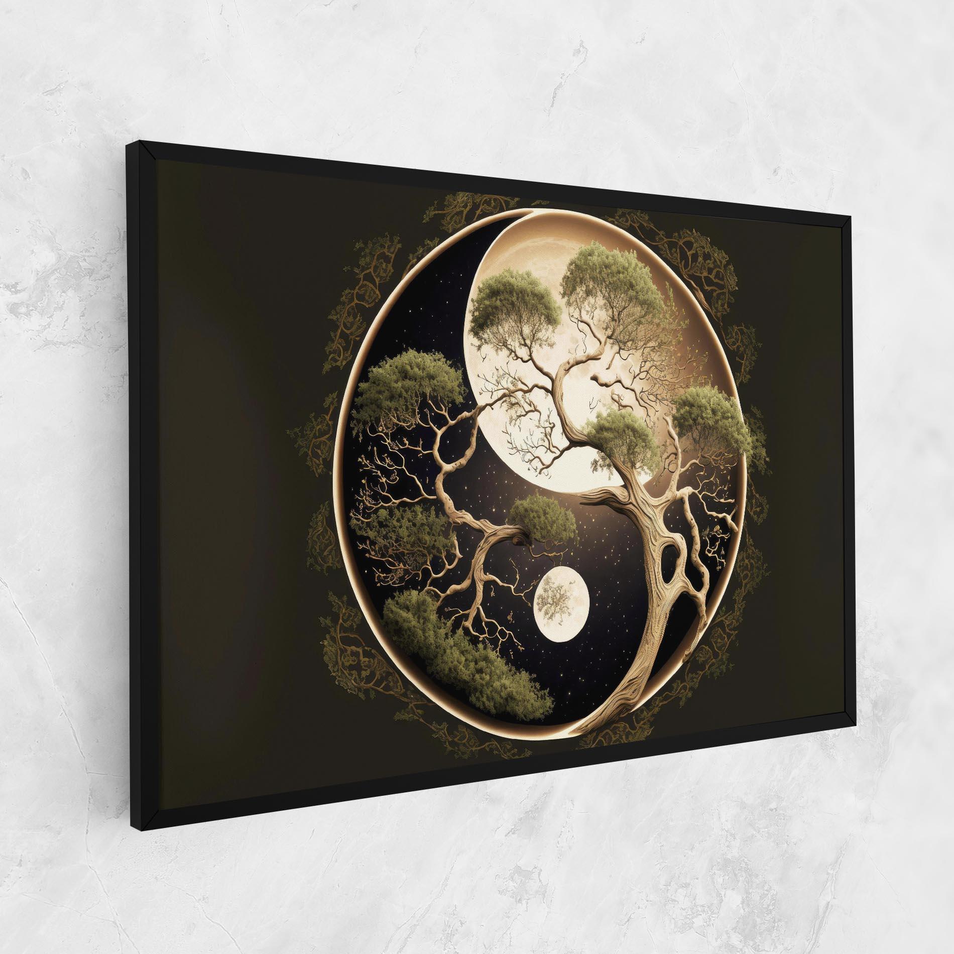 Leinwandbild Green Tree Yinyang mockup 1