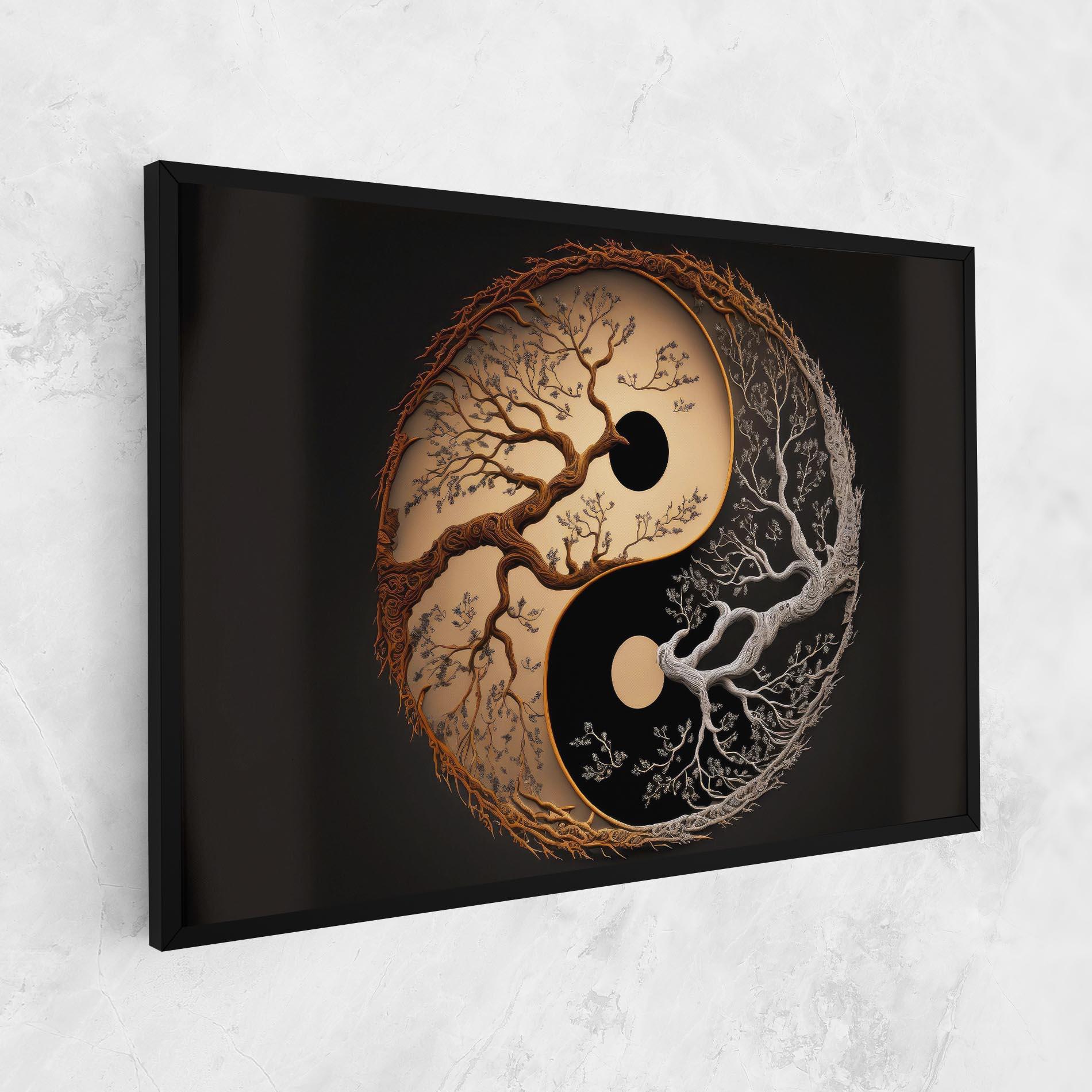 Leinwandbild Old Tree Yinyang mockup 1
