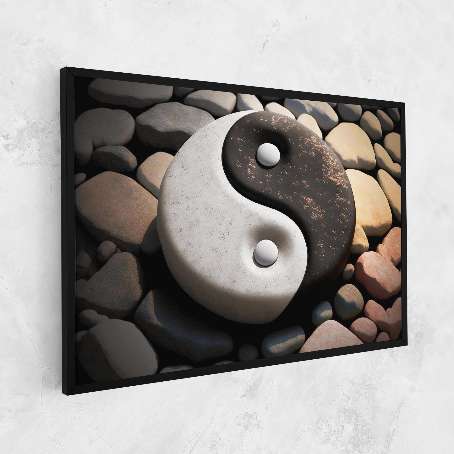 Leinwandbild Stone Yinyang mockup 1