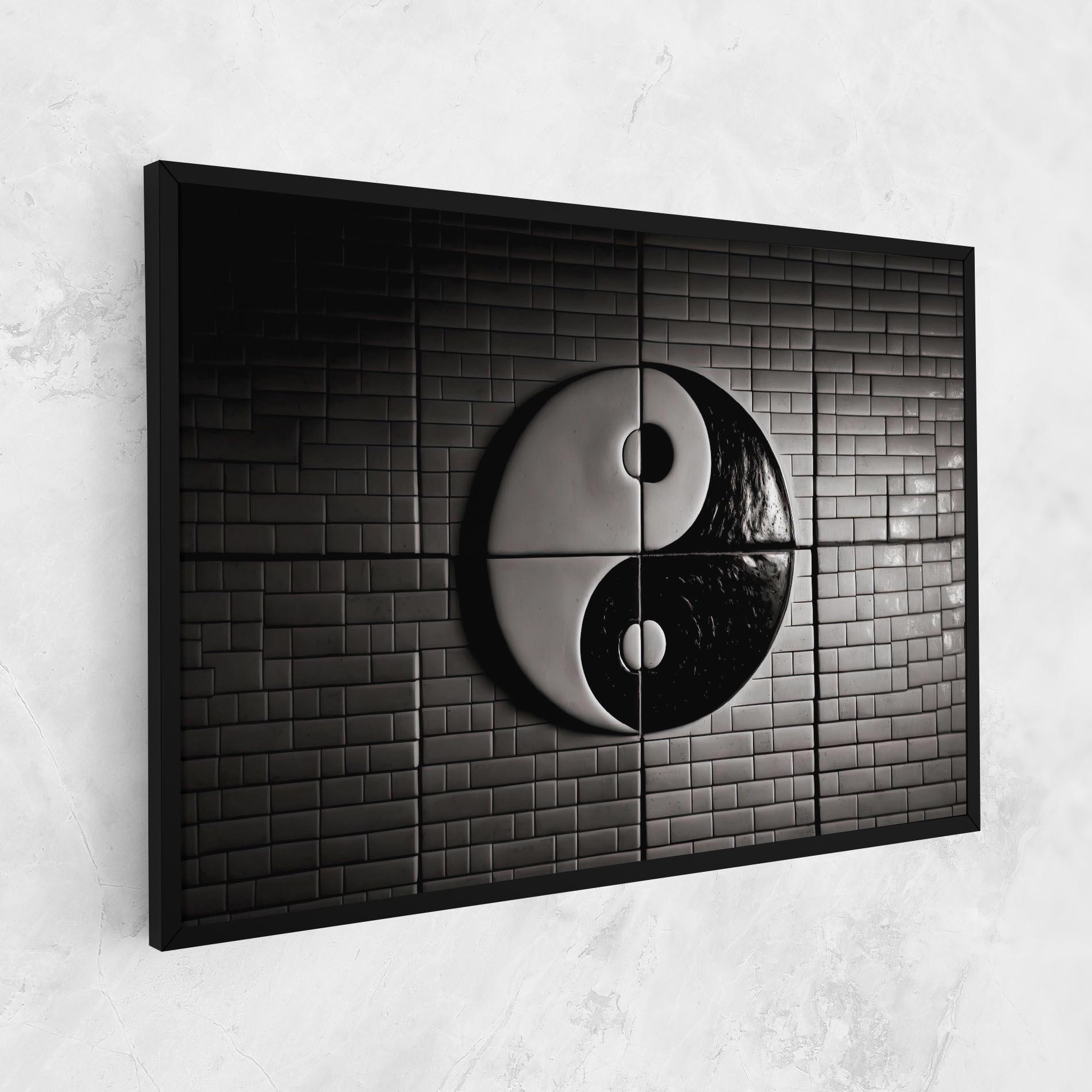 Leinwandbild Yinyang Tiles Wall mockup 1