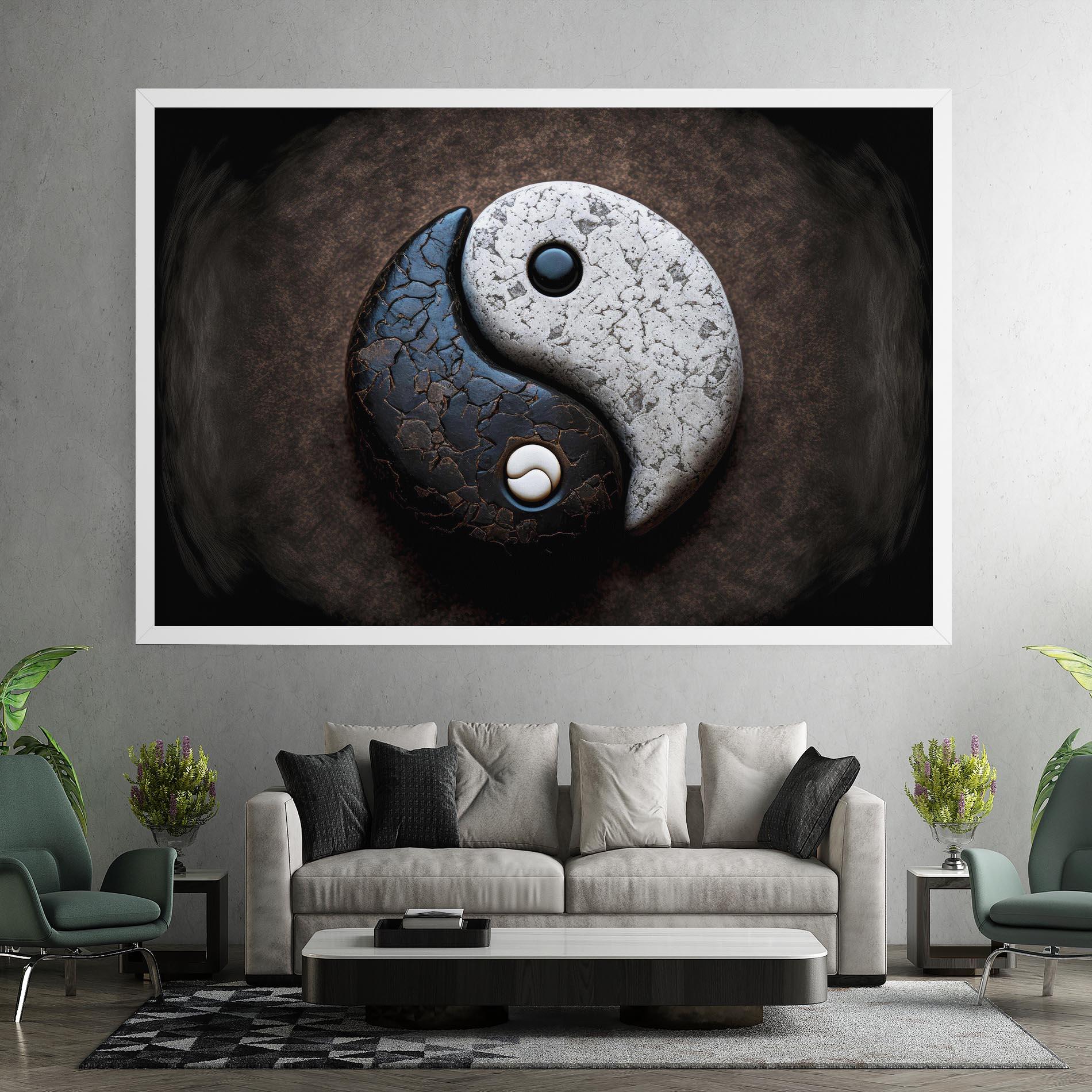 Leinwandbild Black Stone Yinyang mockup 7