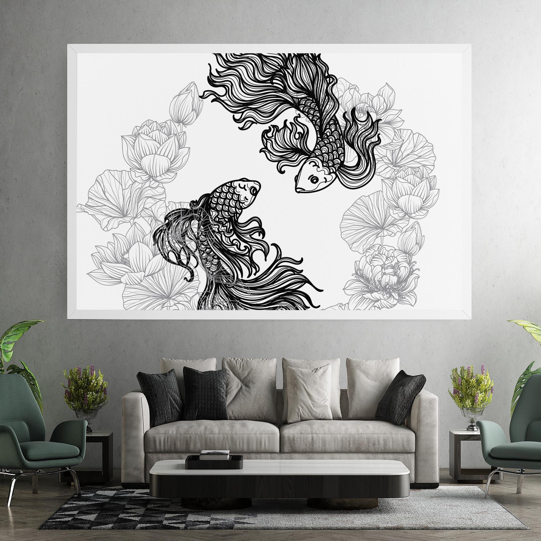 Leinwandbild Fish Yinyang mockup 7
