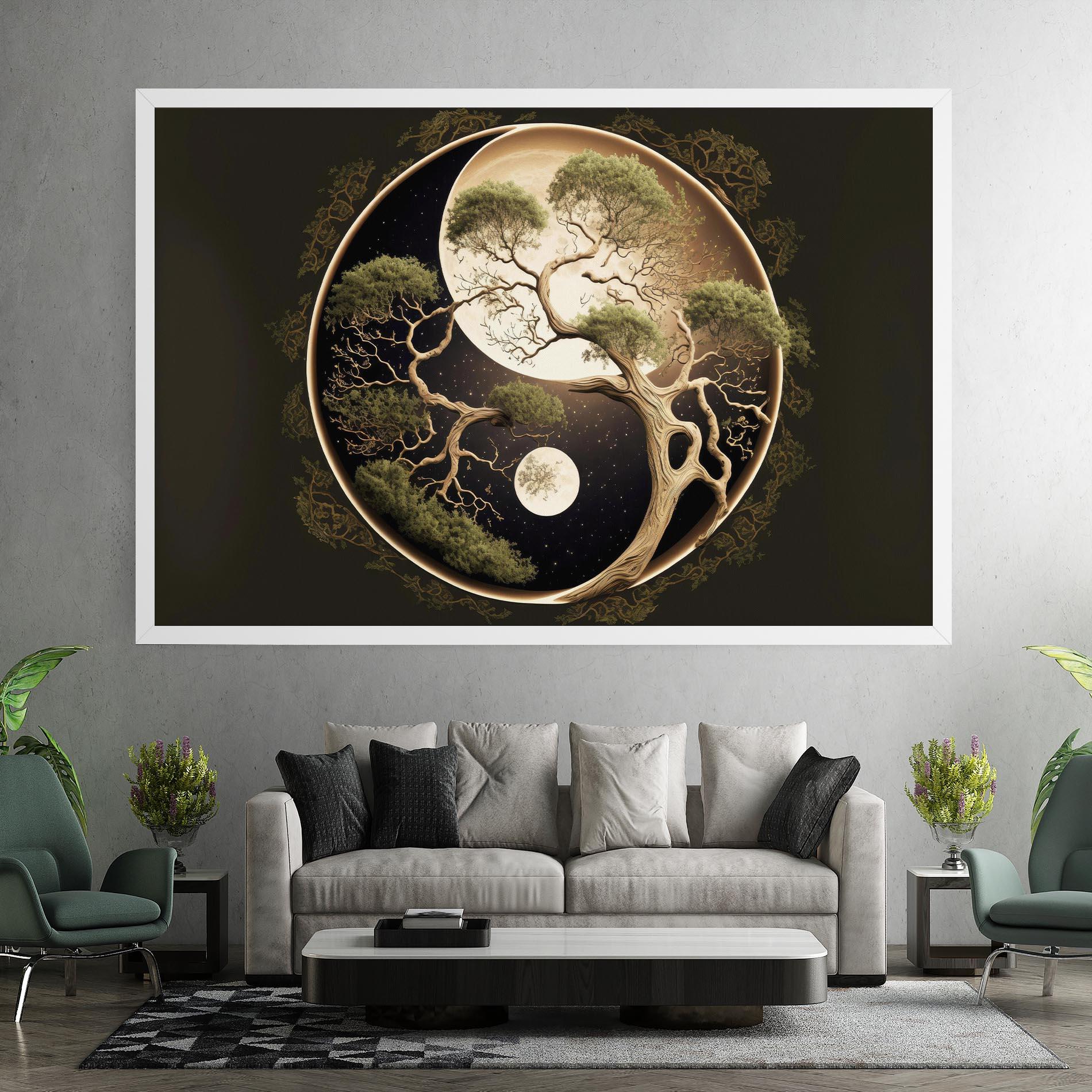 Leinwandbild Green Tree Yinyang mockup 7