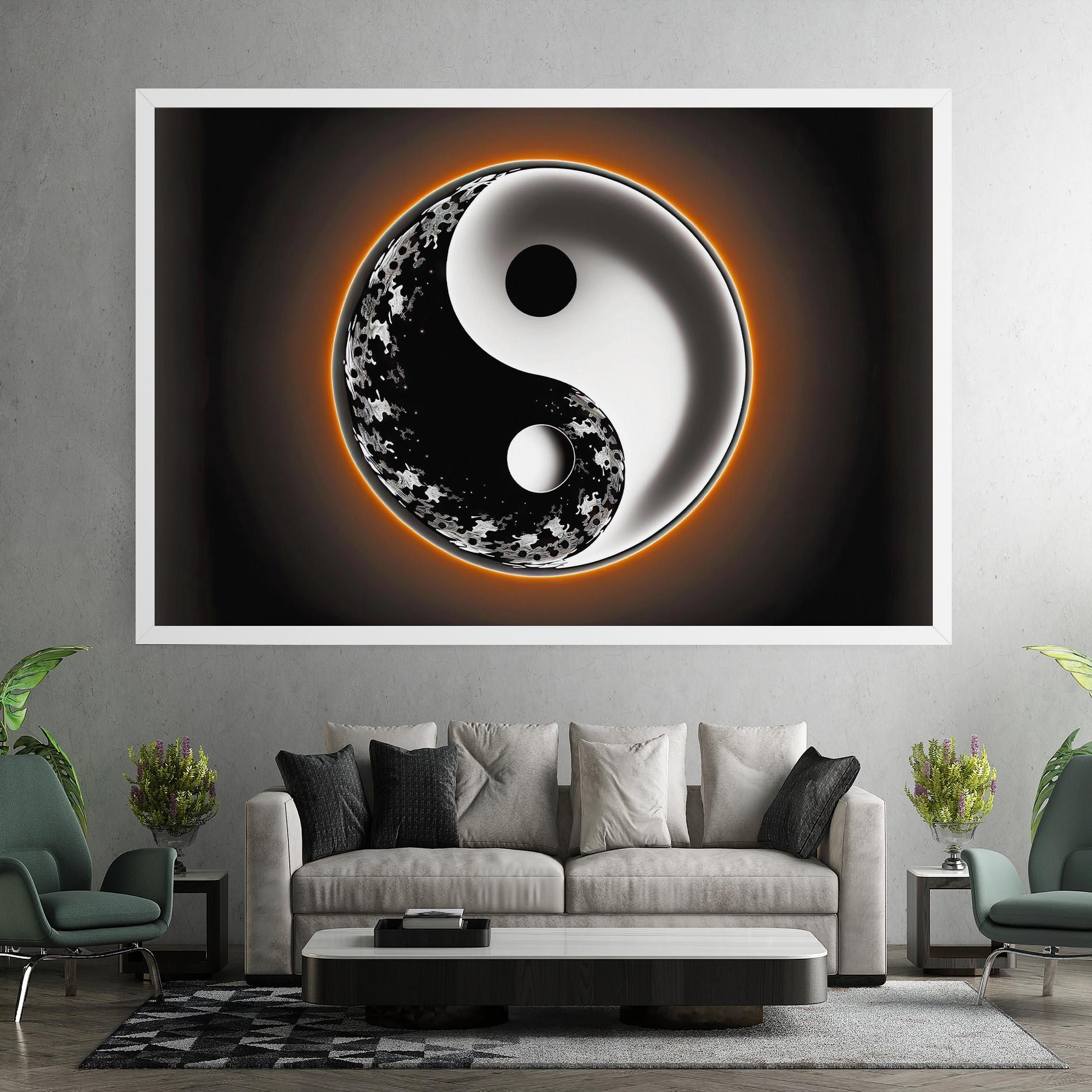 Leinwandbild Purple Light Yinyang mockup 7