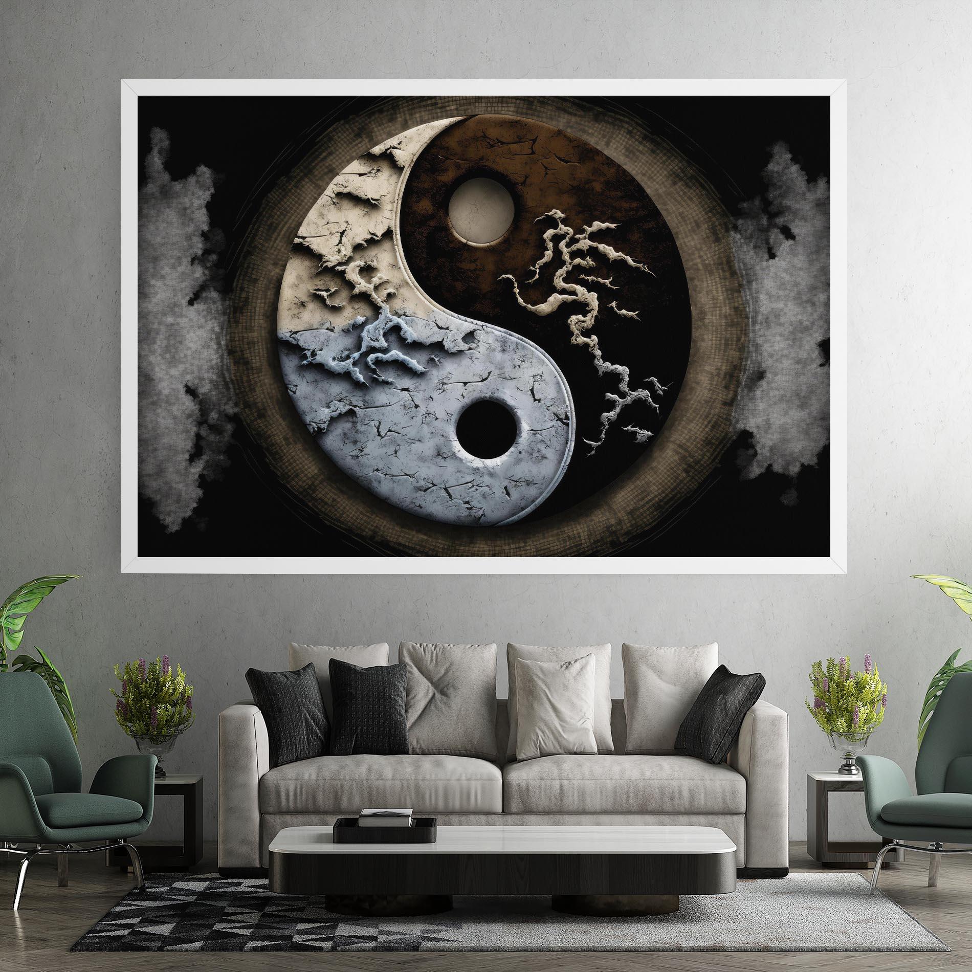Leinwandbild Vintage Yinyang mockup 7