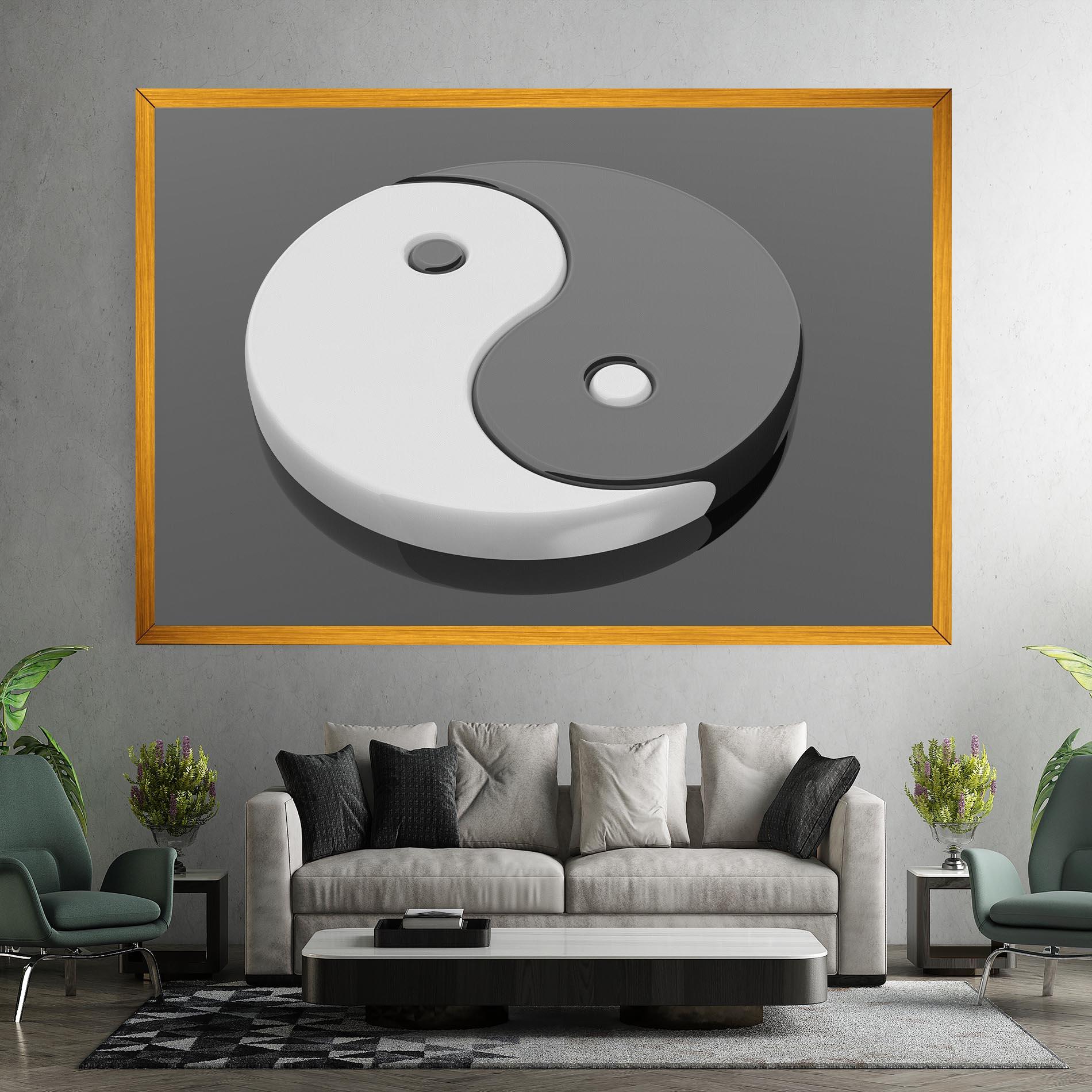 Leinwandbild 3d Yinyang mockup 7