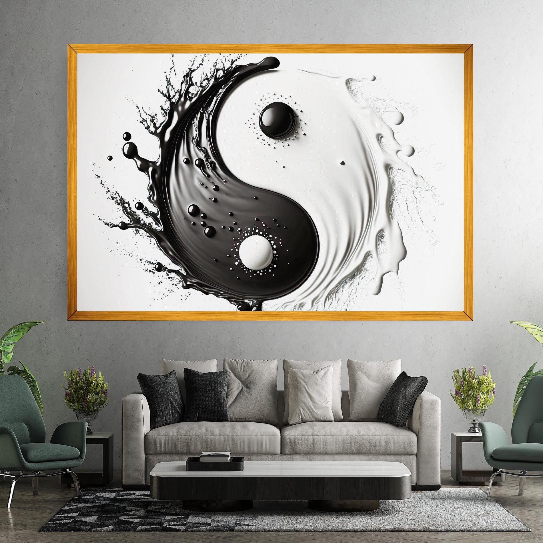 Black Liquid Yinyang mockup 7