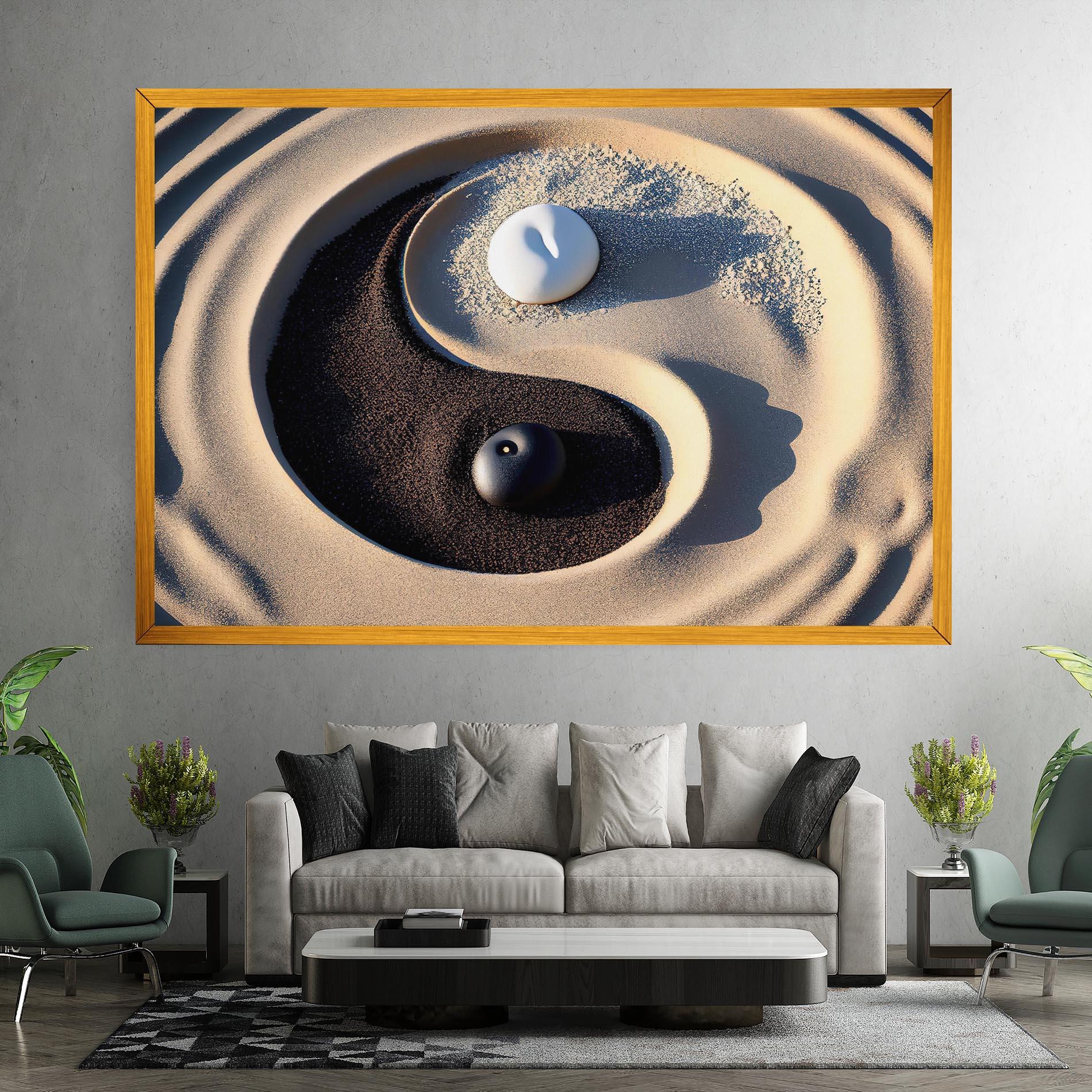 Leinwandbild Black Sand Yinyang mockup 7