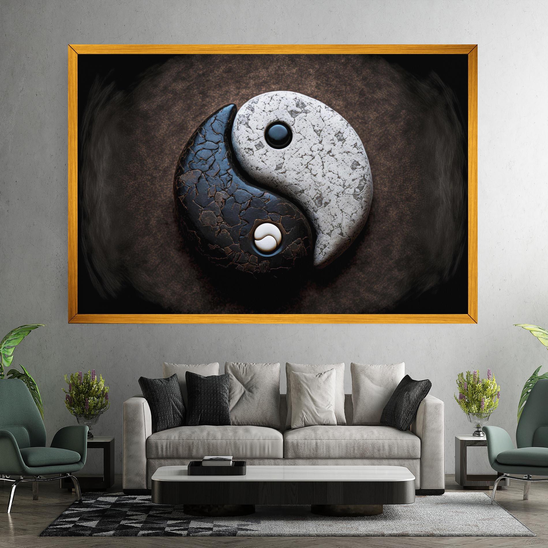 Leinwandbild Black Stone Yinyang mockup 7