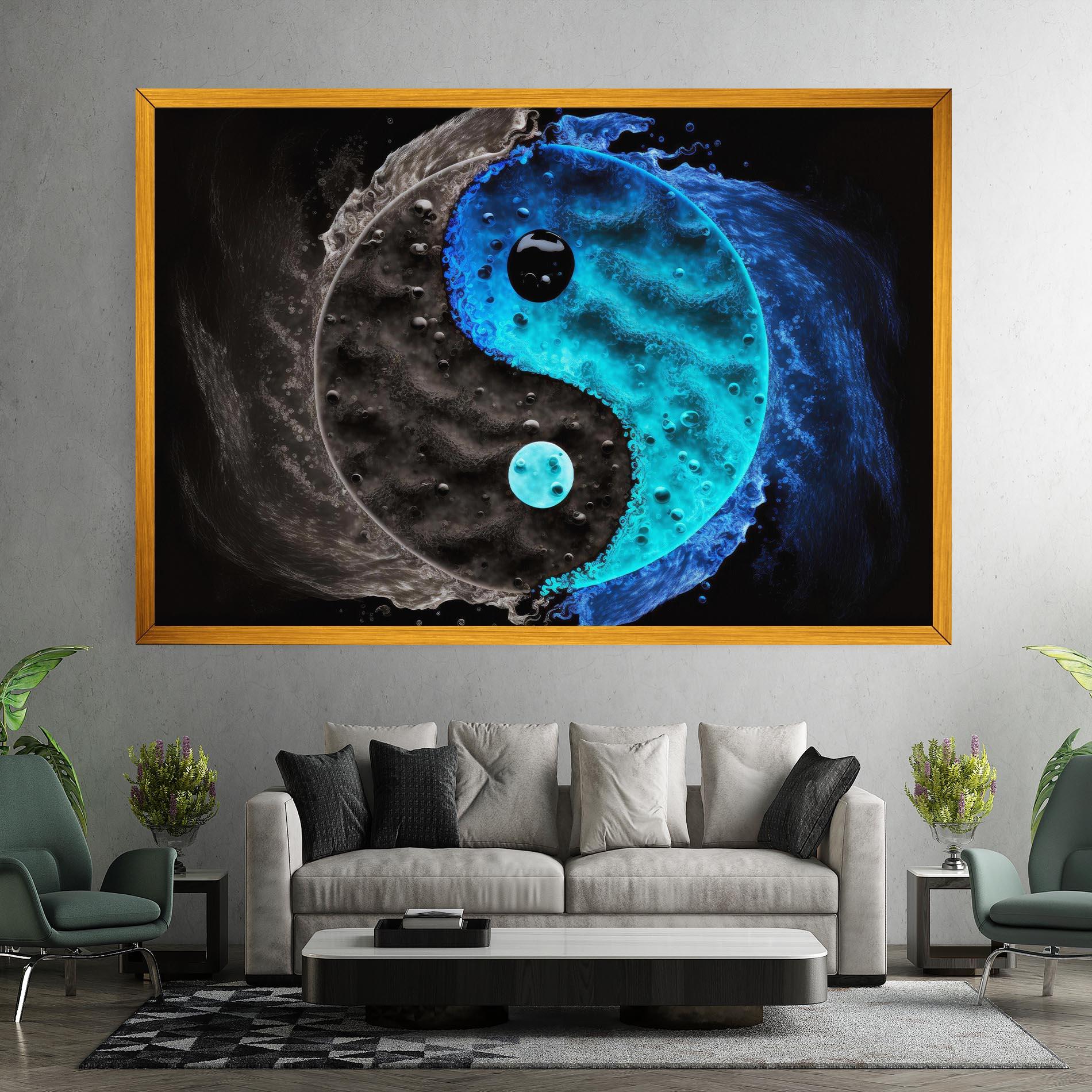 Leinwandbild Blue Water Yinyang mockup 7