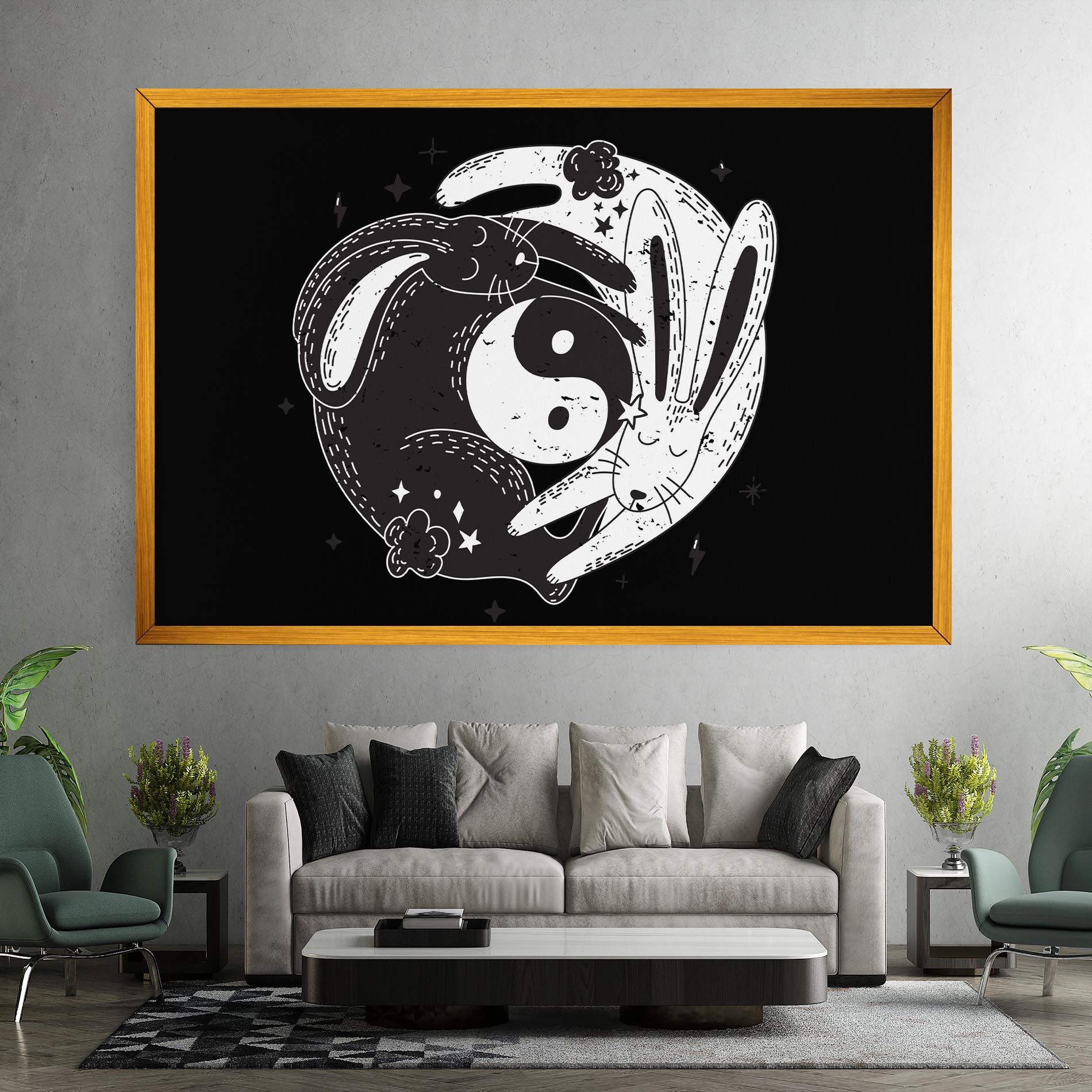Leinwandbild Bunny Yinyang mockup 7
