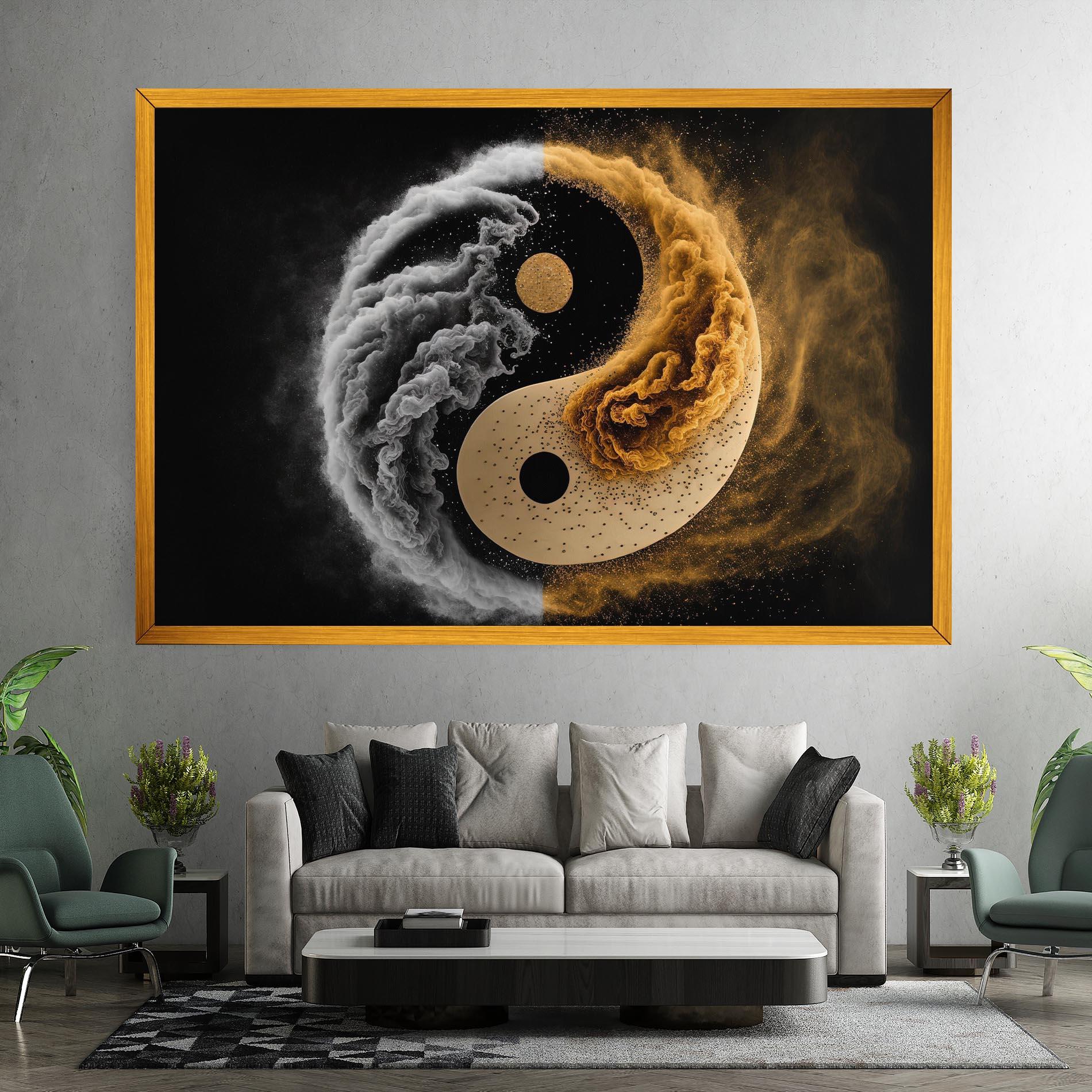 Leinwandbild Cream Smoke Yinyang mockup 7