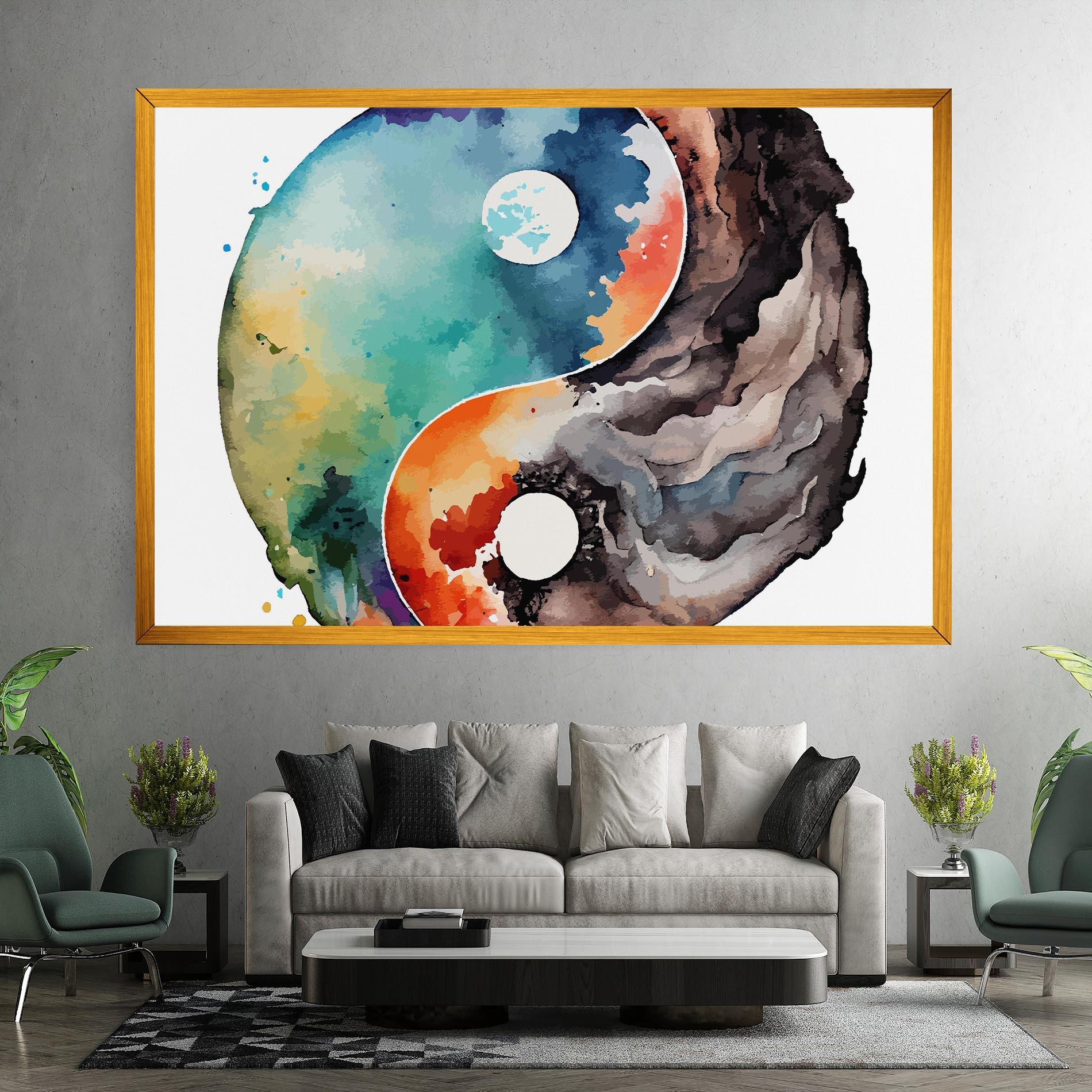 Leinwandbild Earth Yinyang Art mockup 7