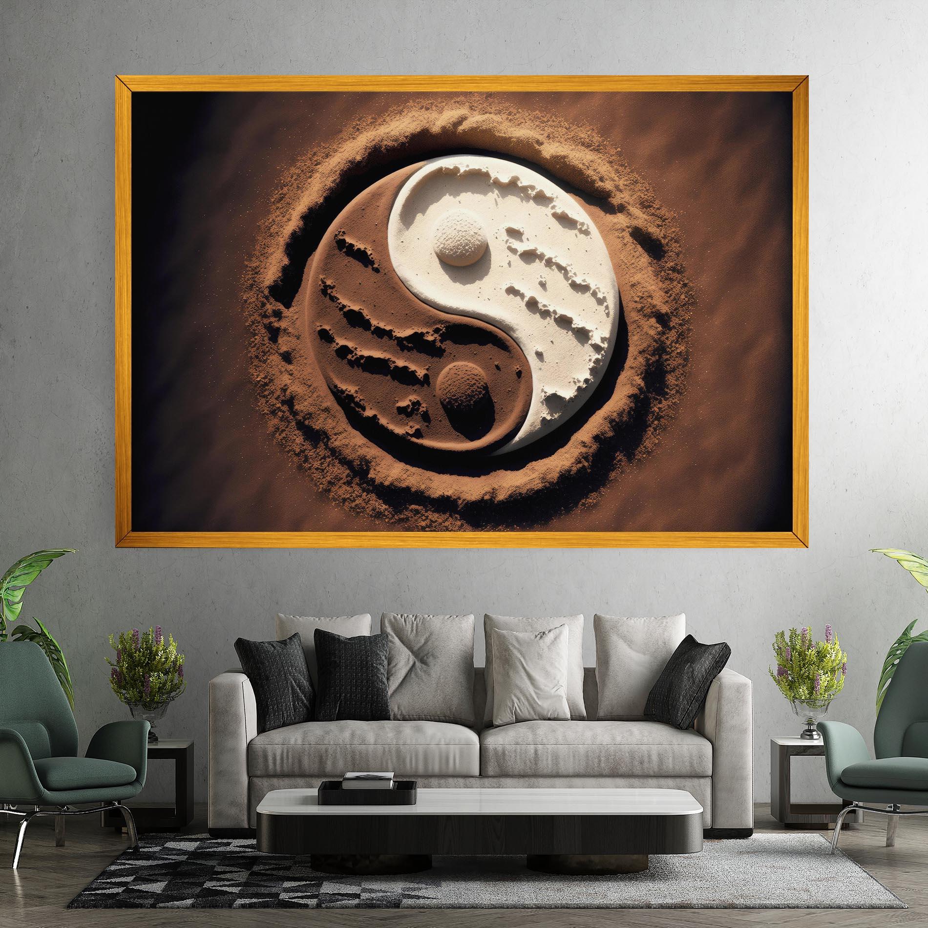Leinwandbild Earth Yinyang mockup 7