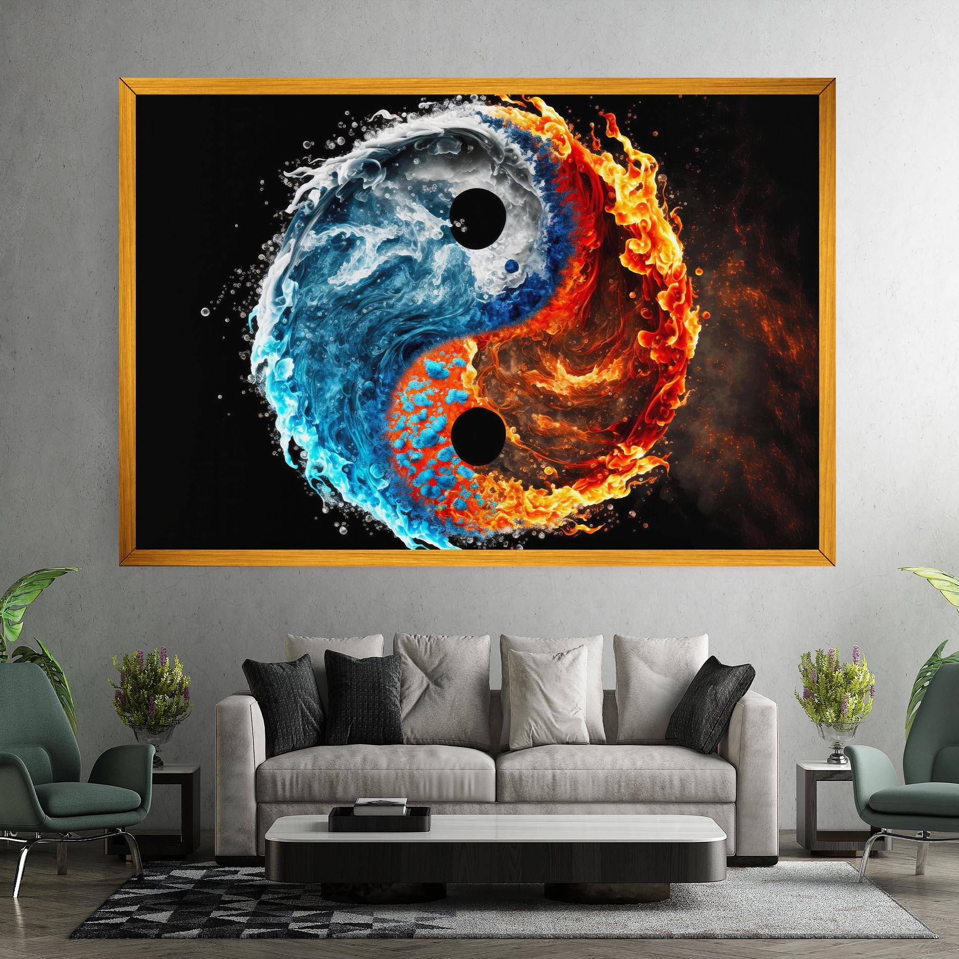 Leinwandbild Fire Water Yin Yang mockup 7