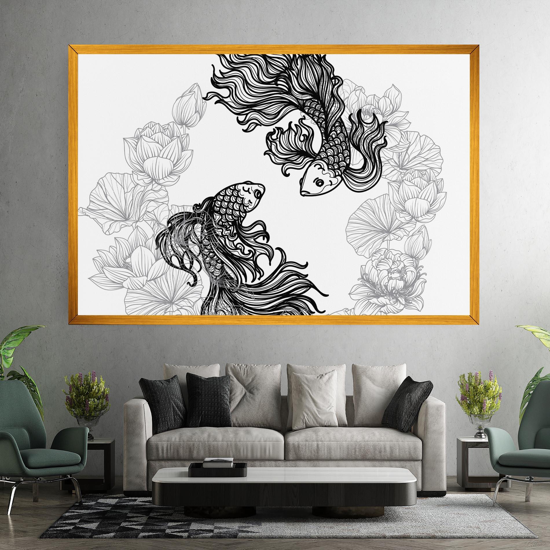 Leinwandbild Fish Yinyang mockup 7
