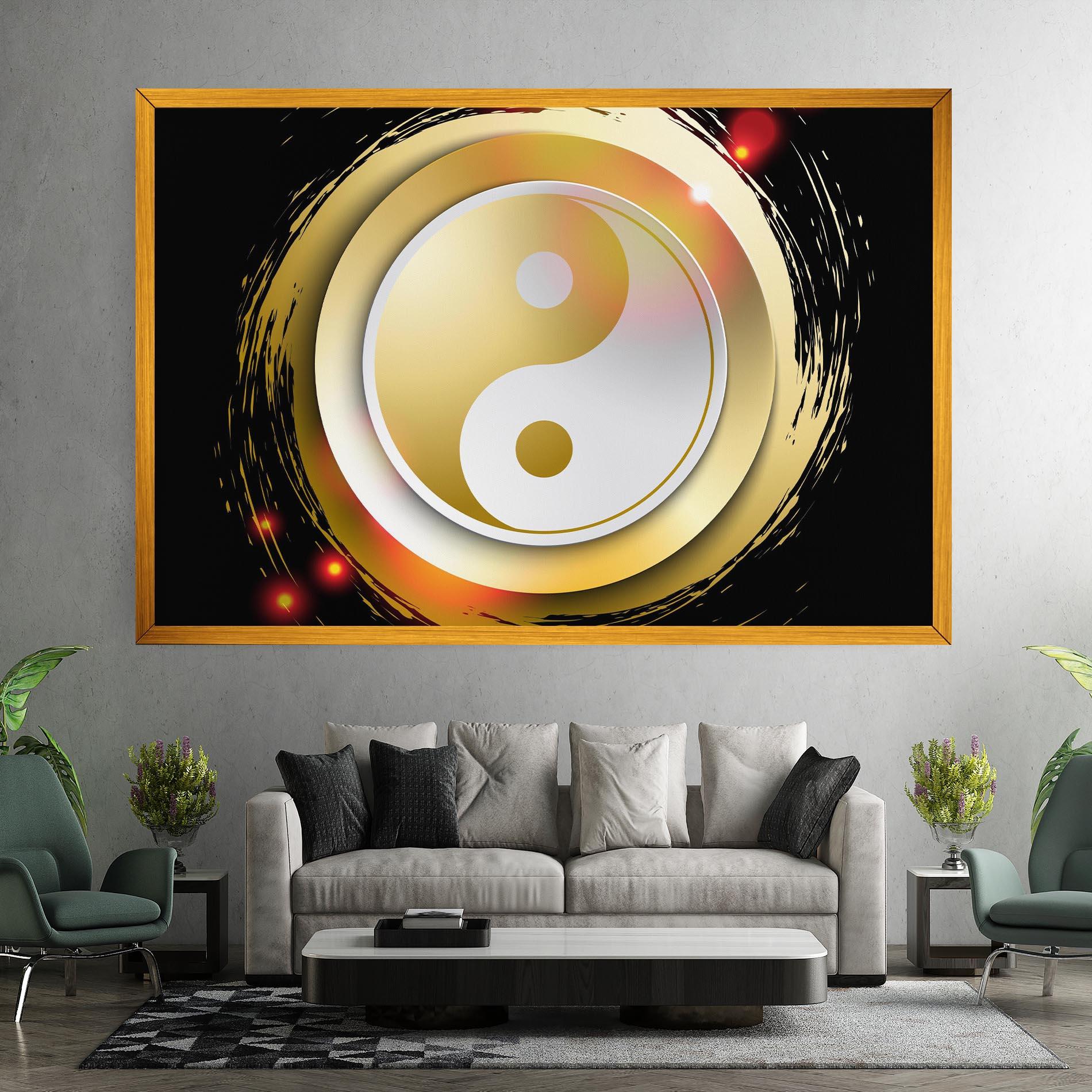 Leinwandbild Gold Light Yinyang mockup 7