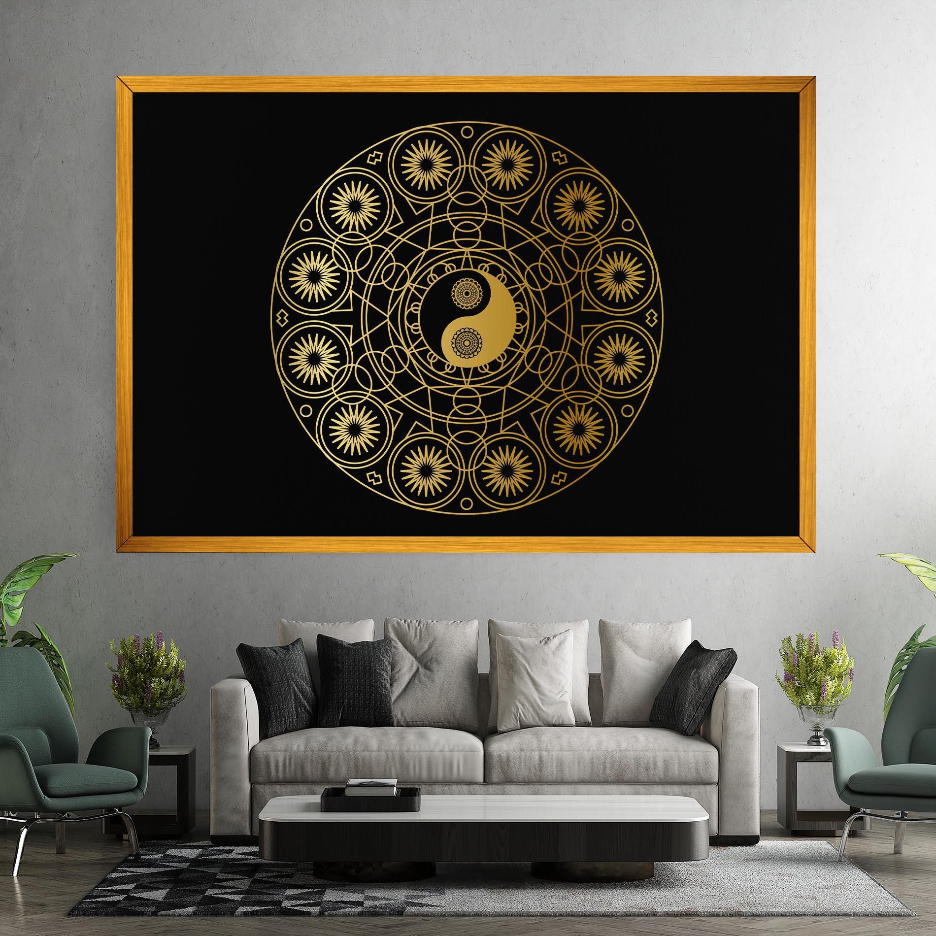 Leinwandbild Gold Meditation Mandala mockup 7