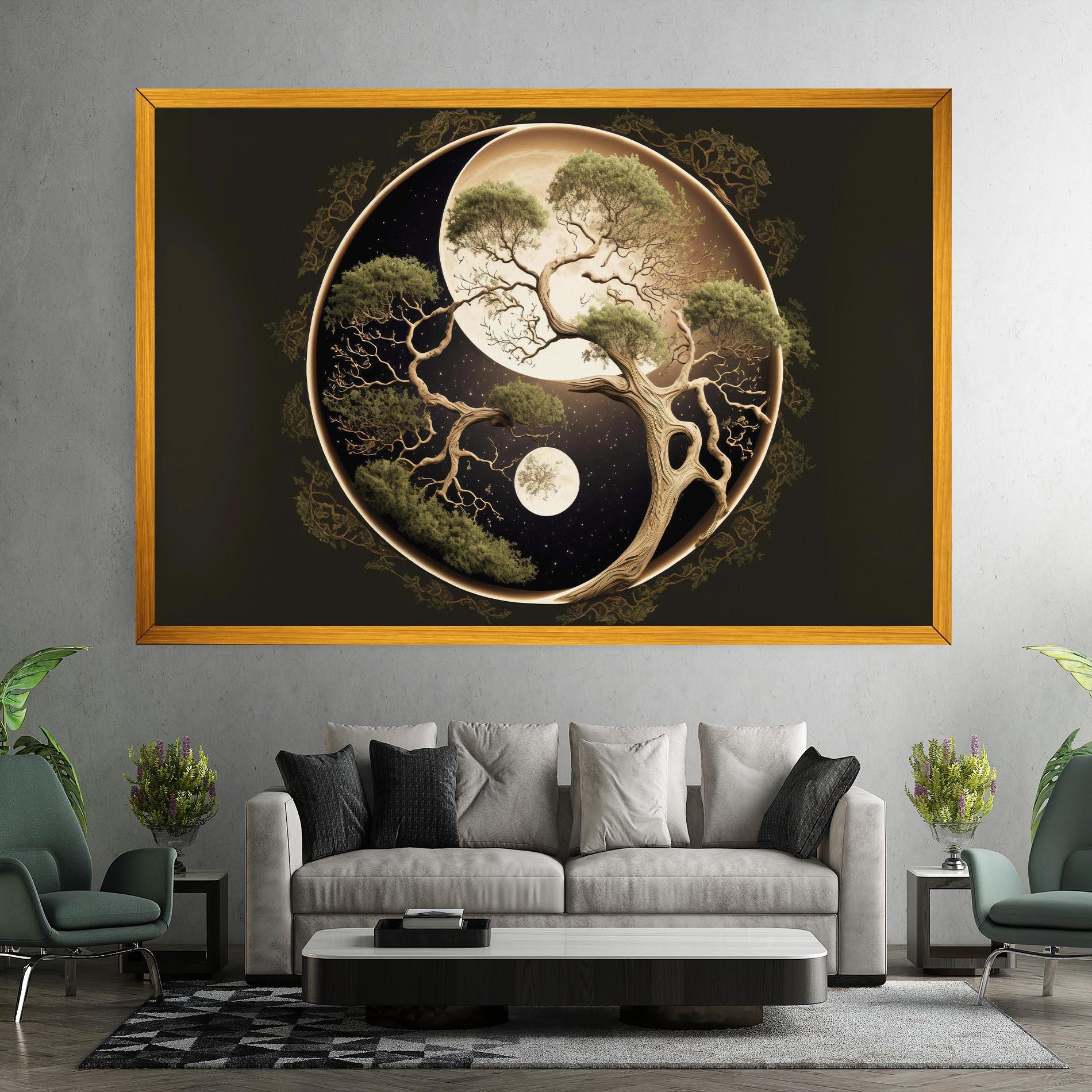 Leinwandbild Green Tree Yinyang mockup 7