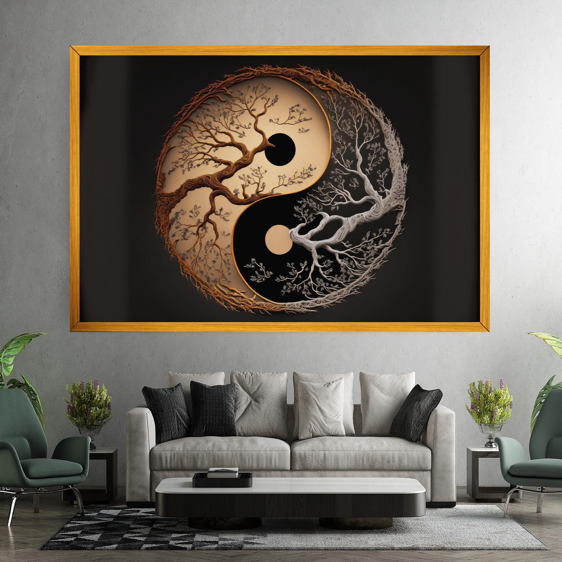 Leinwandbild Old Tree Yinyang mockup 7