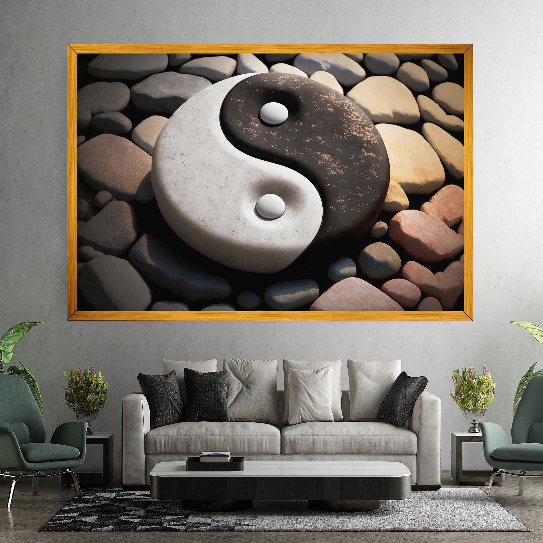 Leinwandbild Stone Yinyang mockup 7