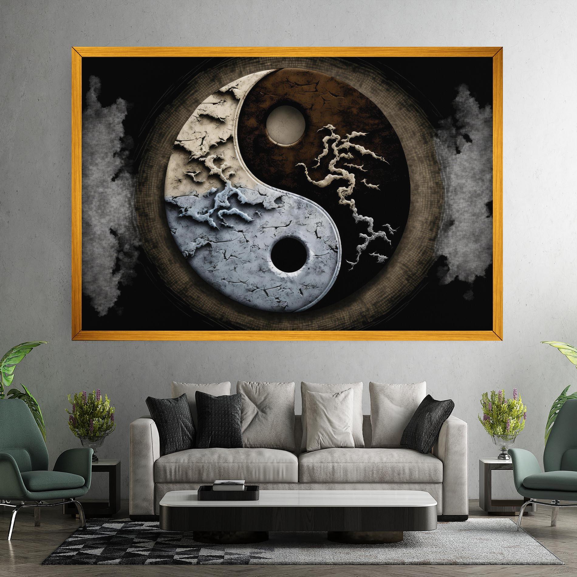 Leinwandbild Vintage Yinyang mockup 7