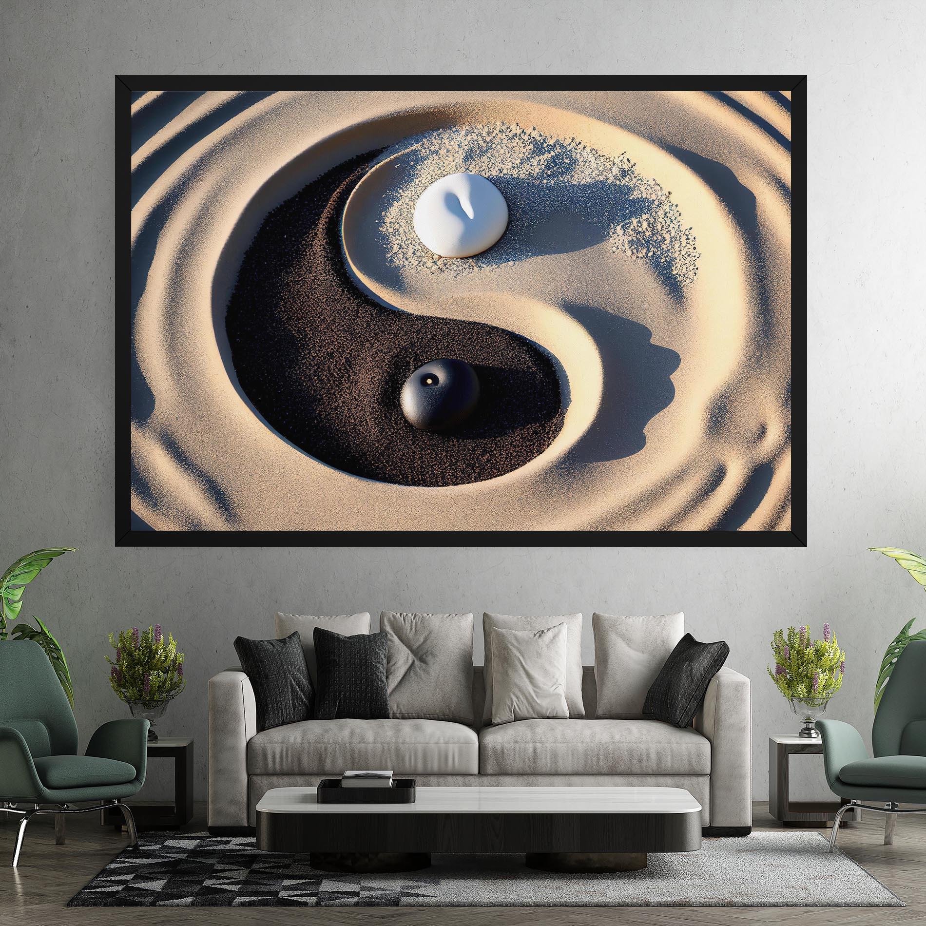 Leinwandbild Black Sand Yinyang mockup 7