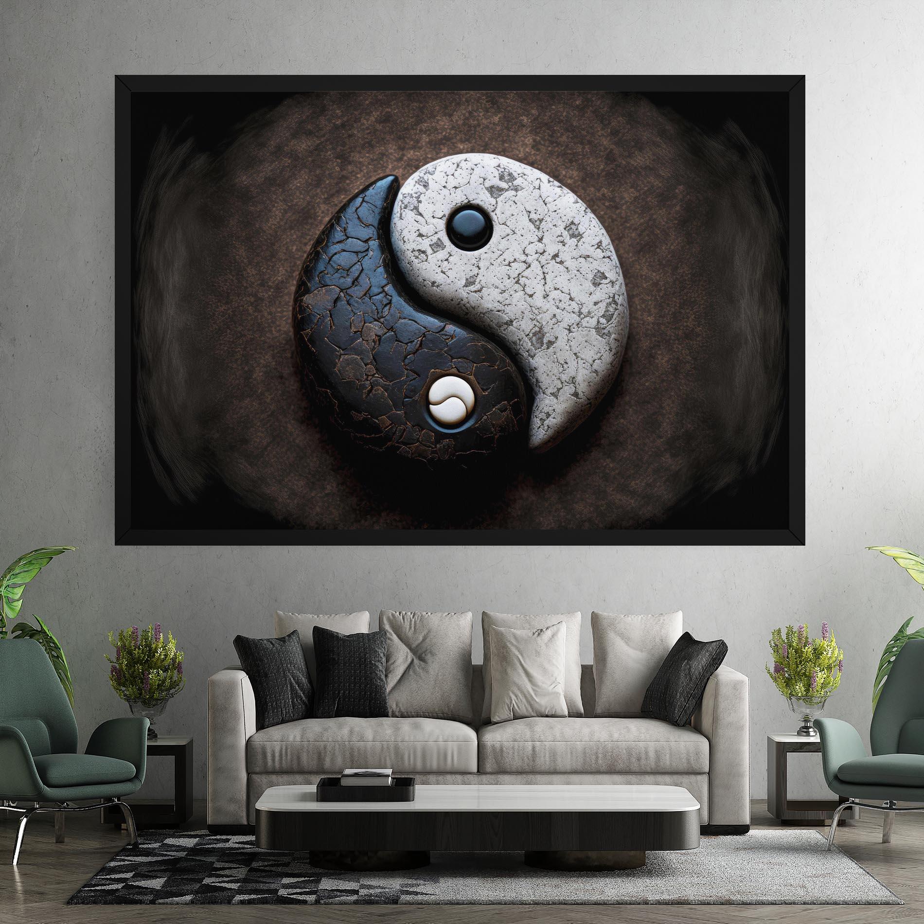Leinwandbild Black Stone Yinyang mockup 7