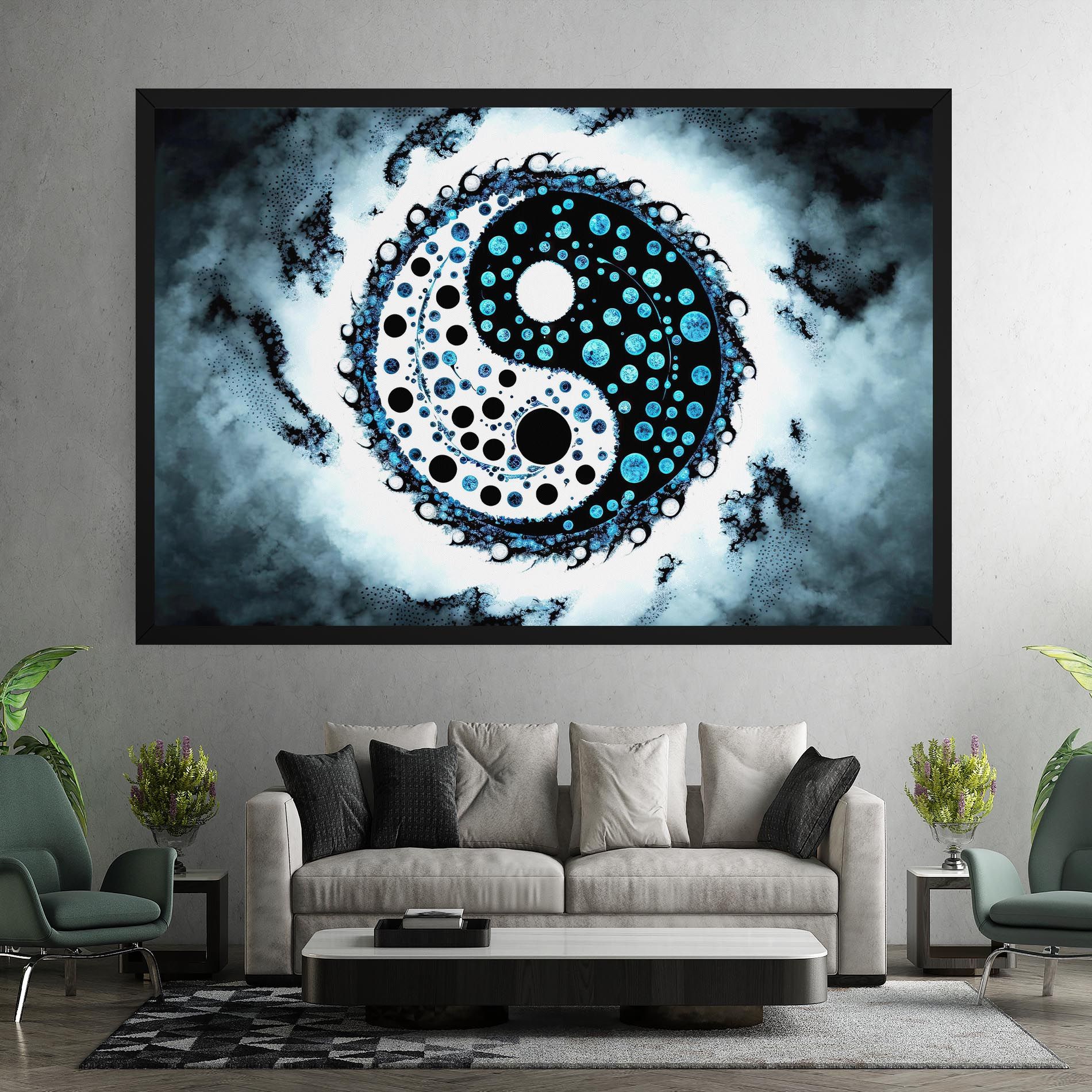Blue White Yinyang mockup 7