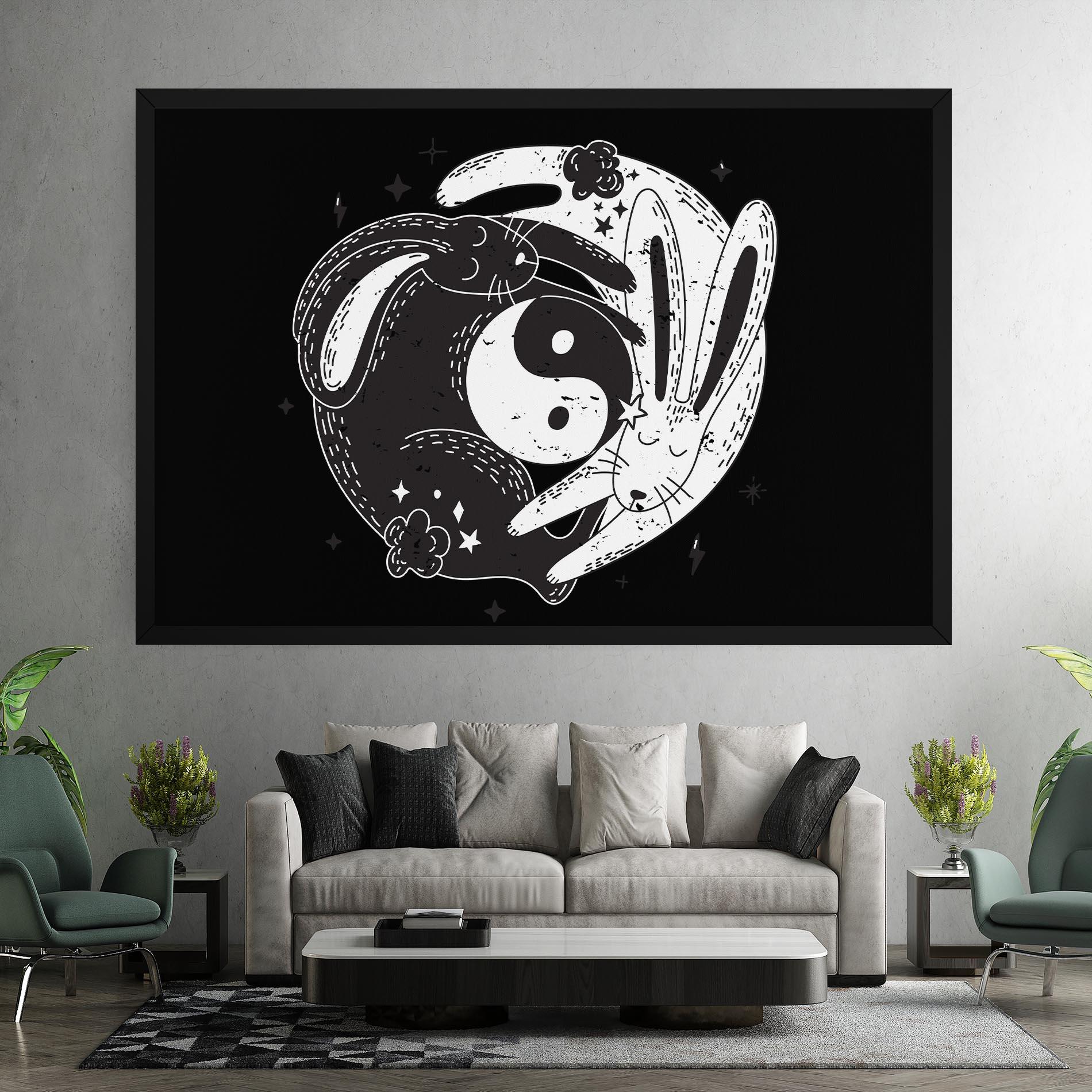 Leinwandbild Bunny Yinyang mockup 7