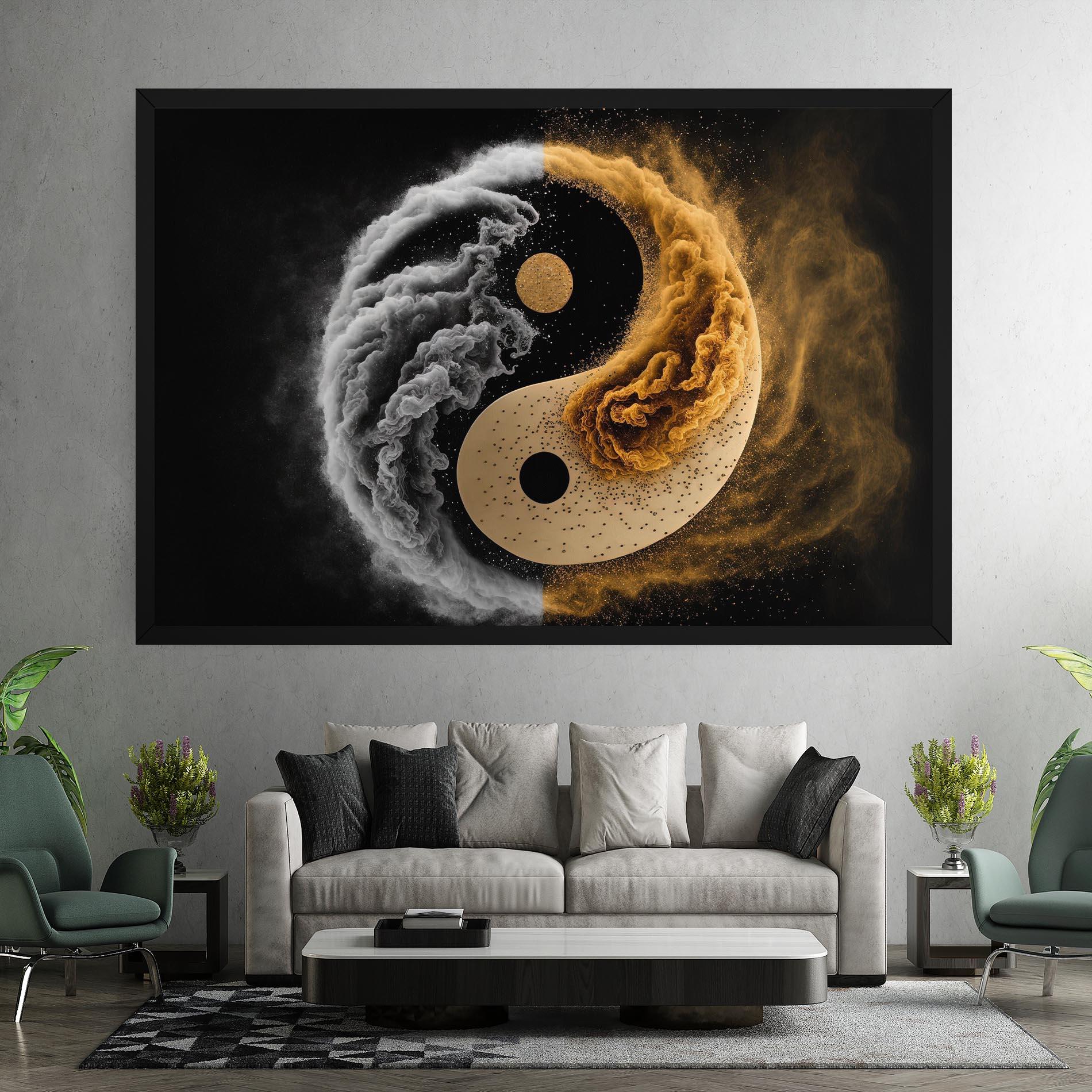 Leinwandbild Cream Smoke Yinyang mockup 7