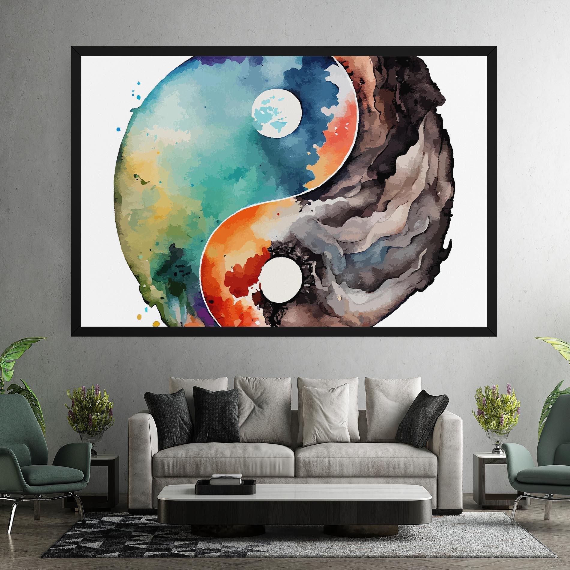Leinwandbild Earth Yinyang Art mockup 7