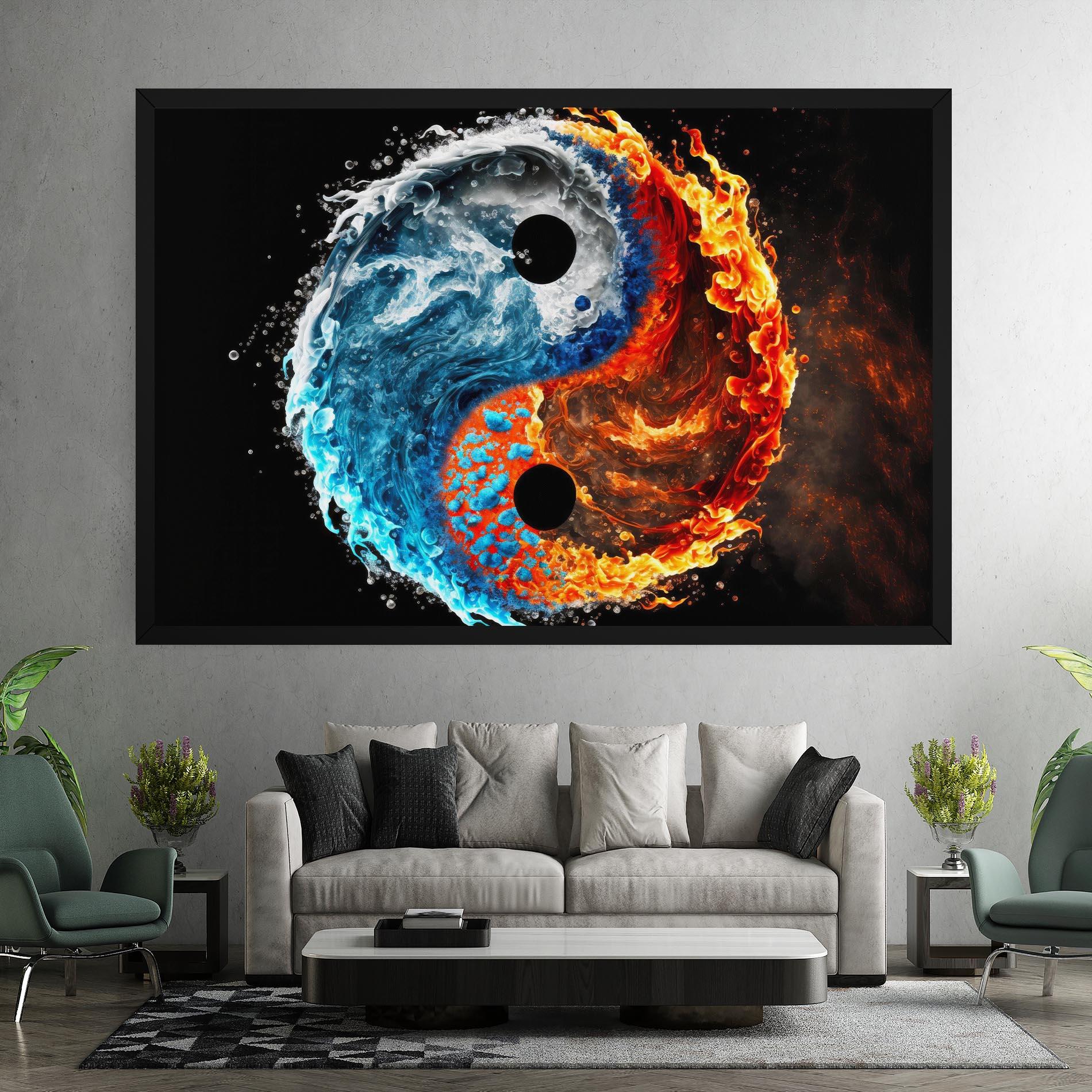 Leinwandbild Fire Water Yin Yang mockup 7