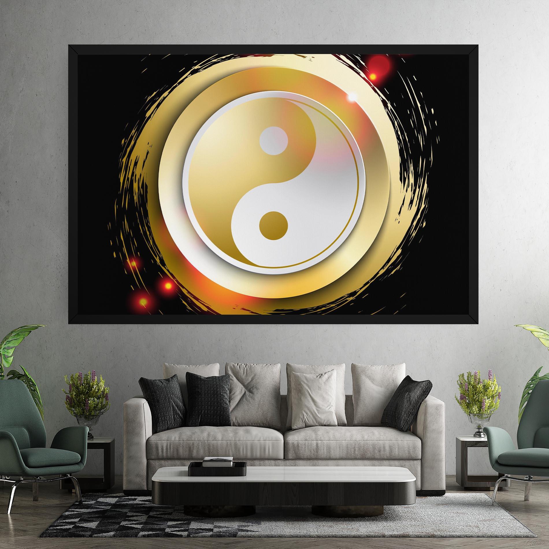 Leinwandbild Gold Light Yinyang mockup 7