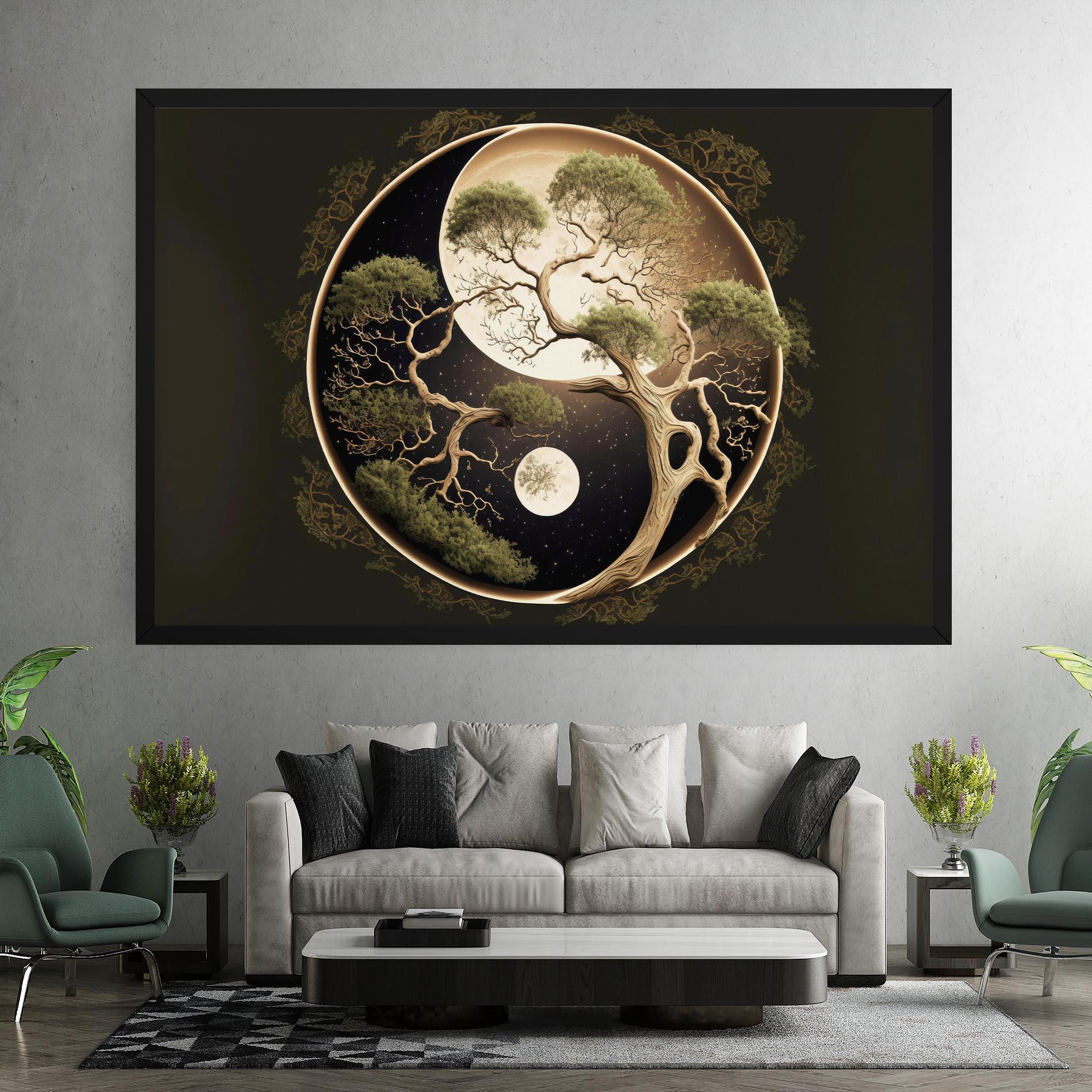 Leinwandbild Green Tree Yinyang mockup 7