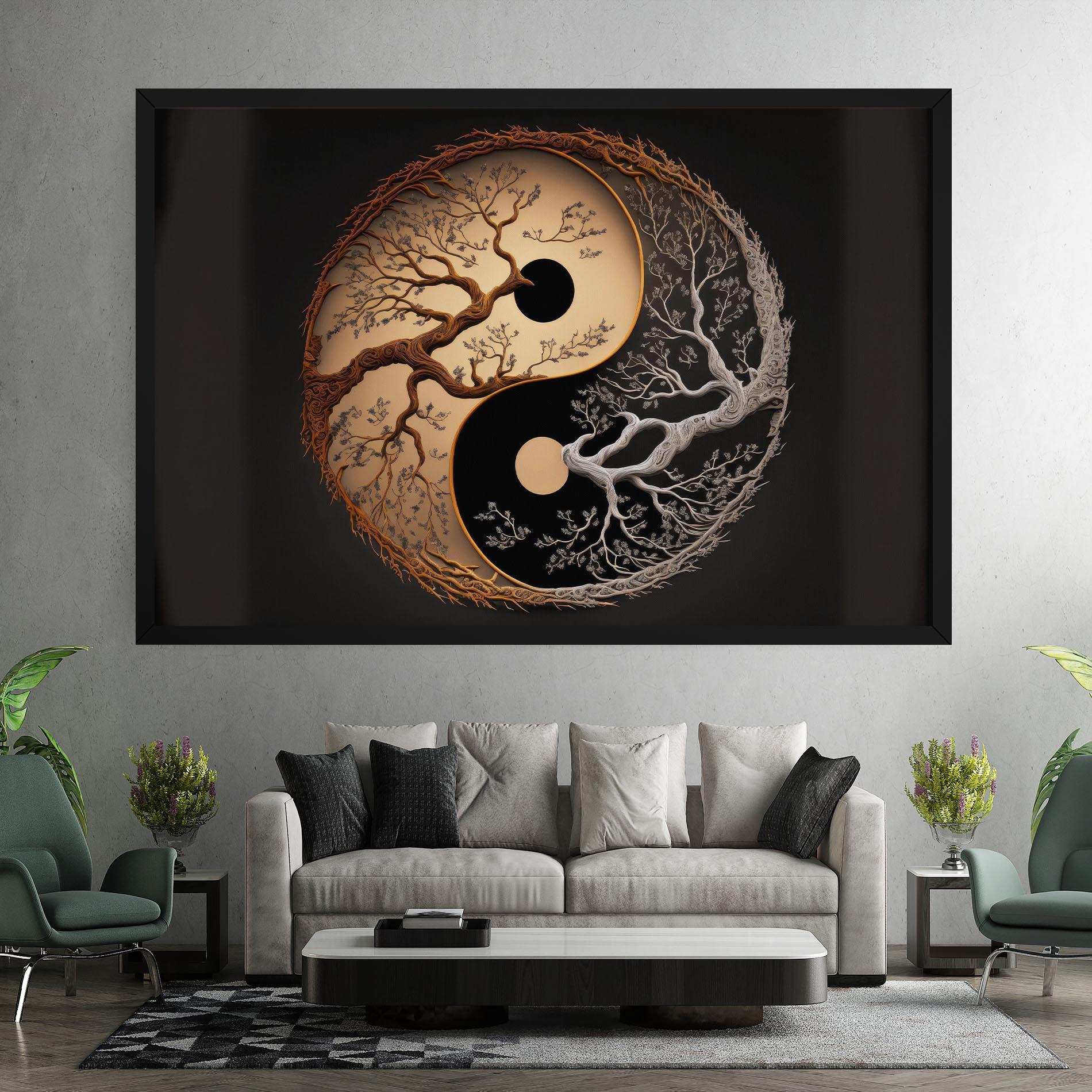 Leinwandbild Old Tree Yinyang mockup 7