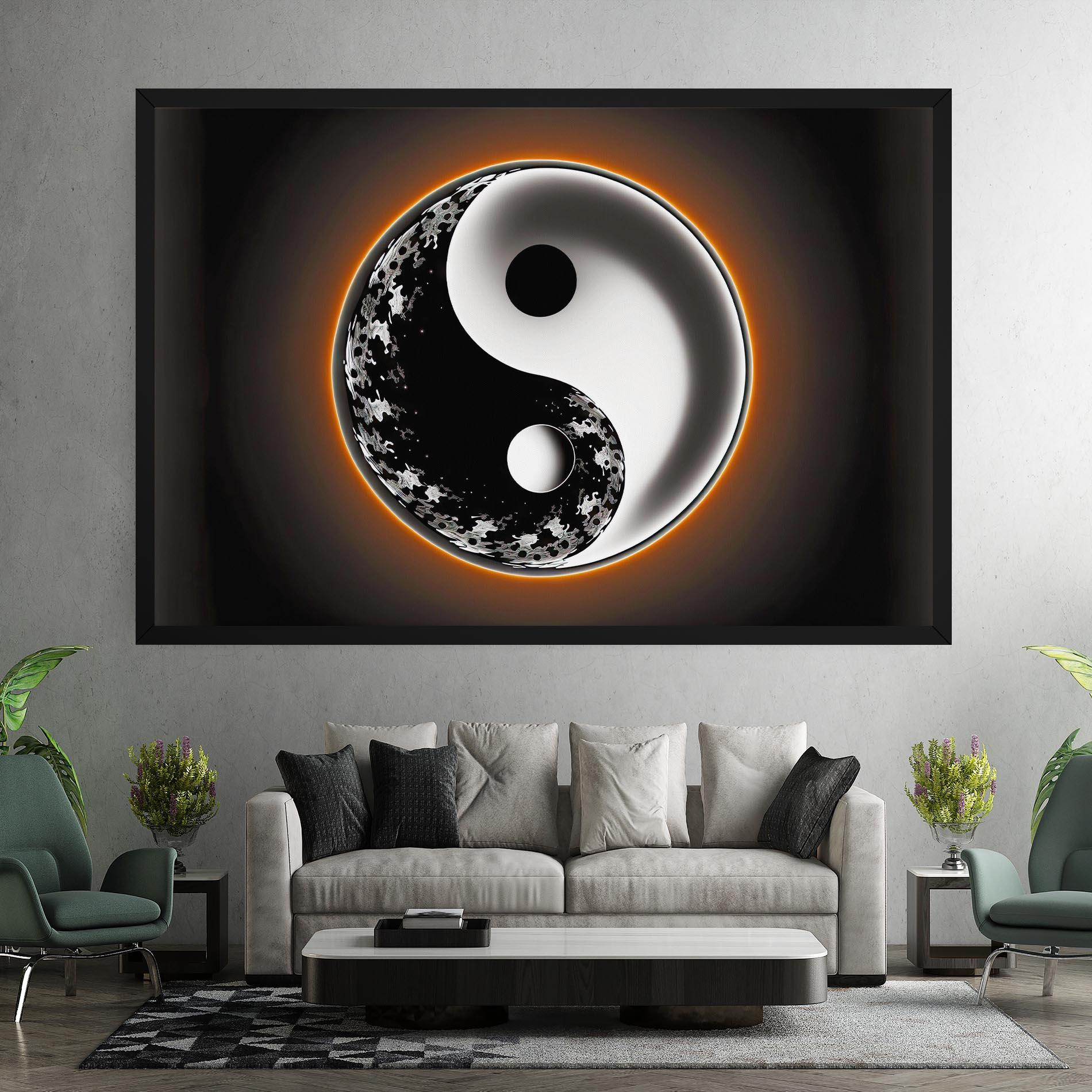Leinwandbild Purple Light Yinyang mockup 7
