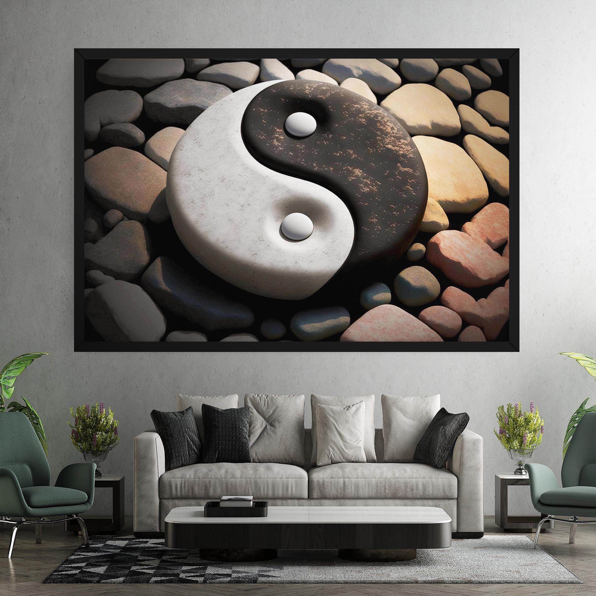 Leinwandbild Stone Yinyang mockup 7