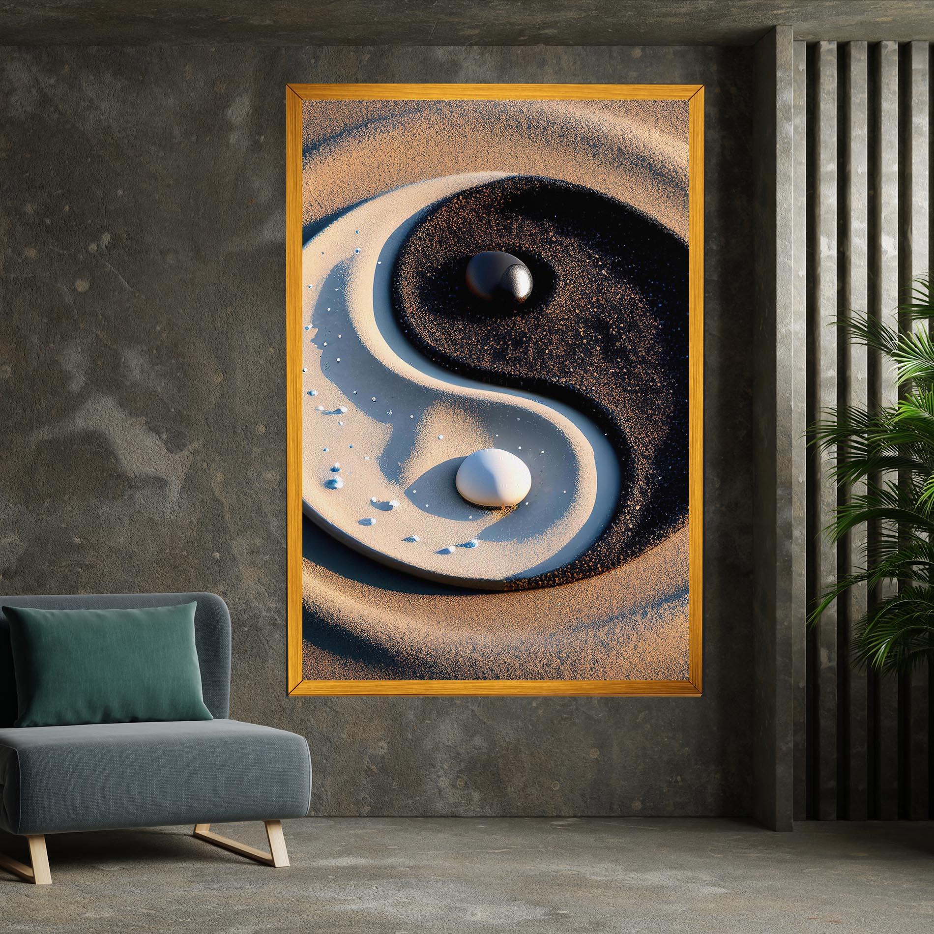 Leinwandbild Pretty Sand Yinyang mockup 7