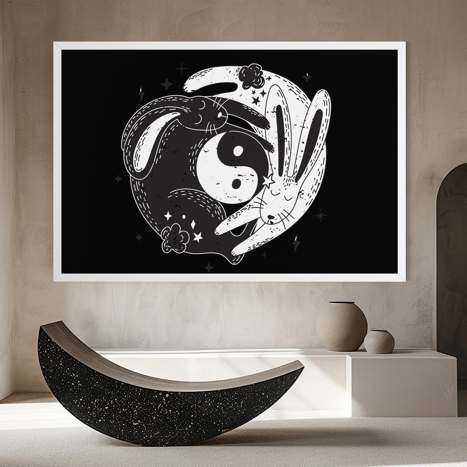 Leinwandbild Bunny Yinyang mockup 8