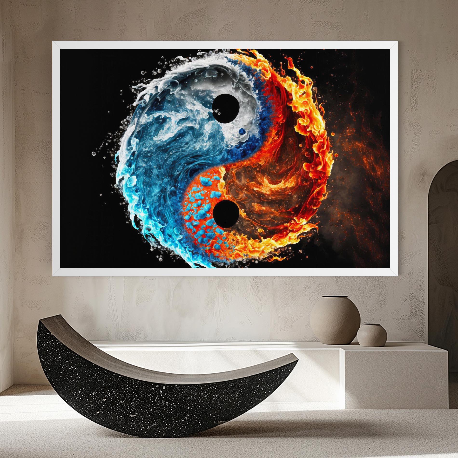 Leinwandbild Fire Water Yin Yang mockup 8