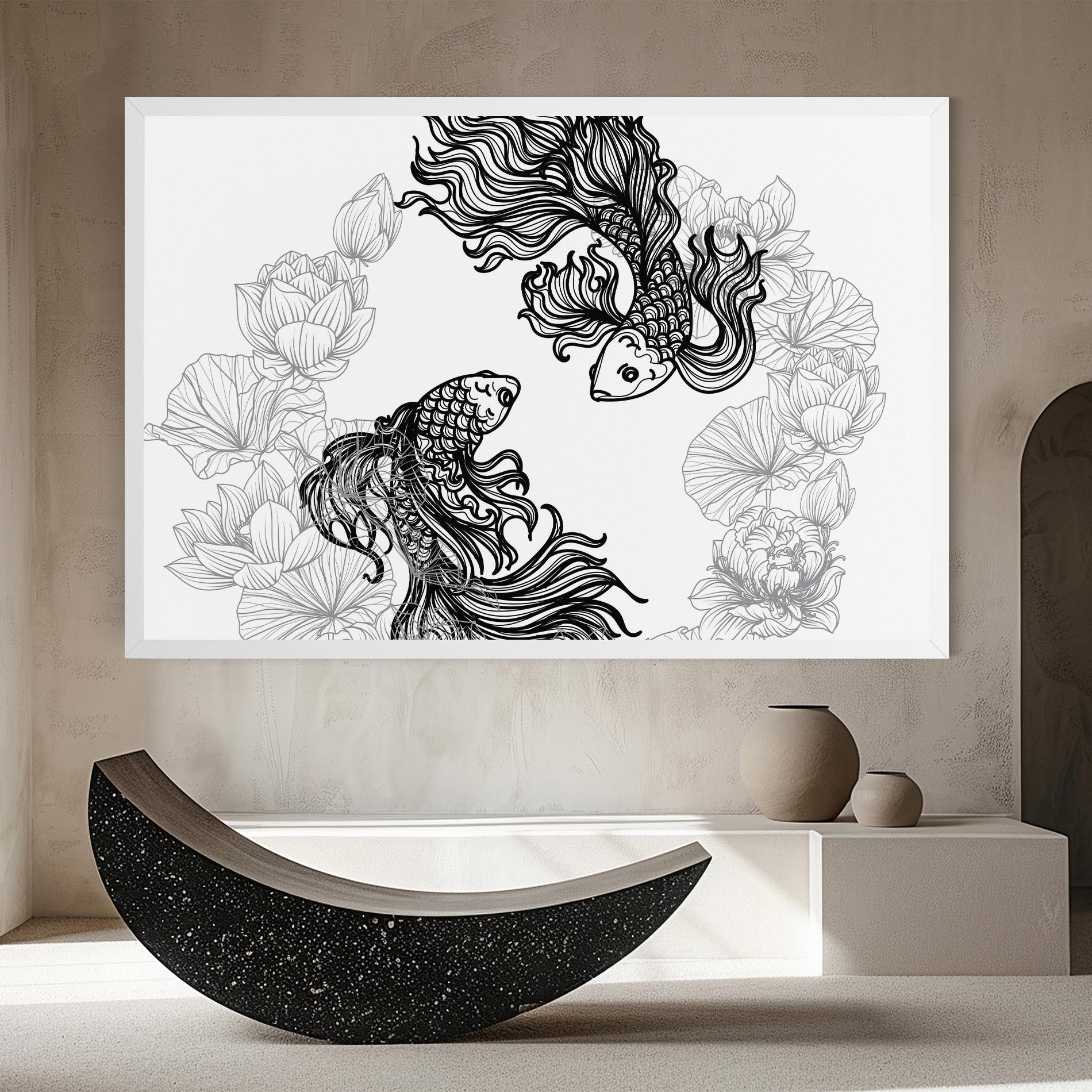 Leinwandbild Fish Yinyang mockup 8