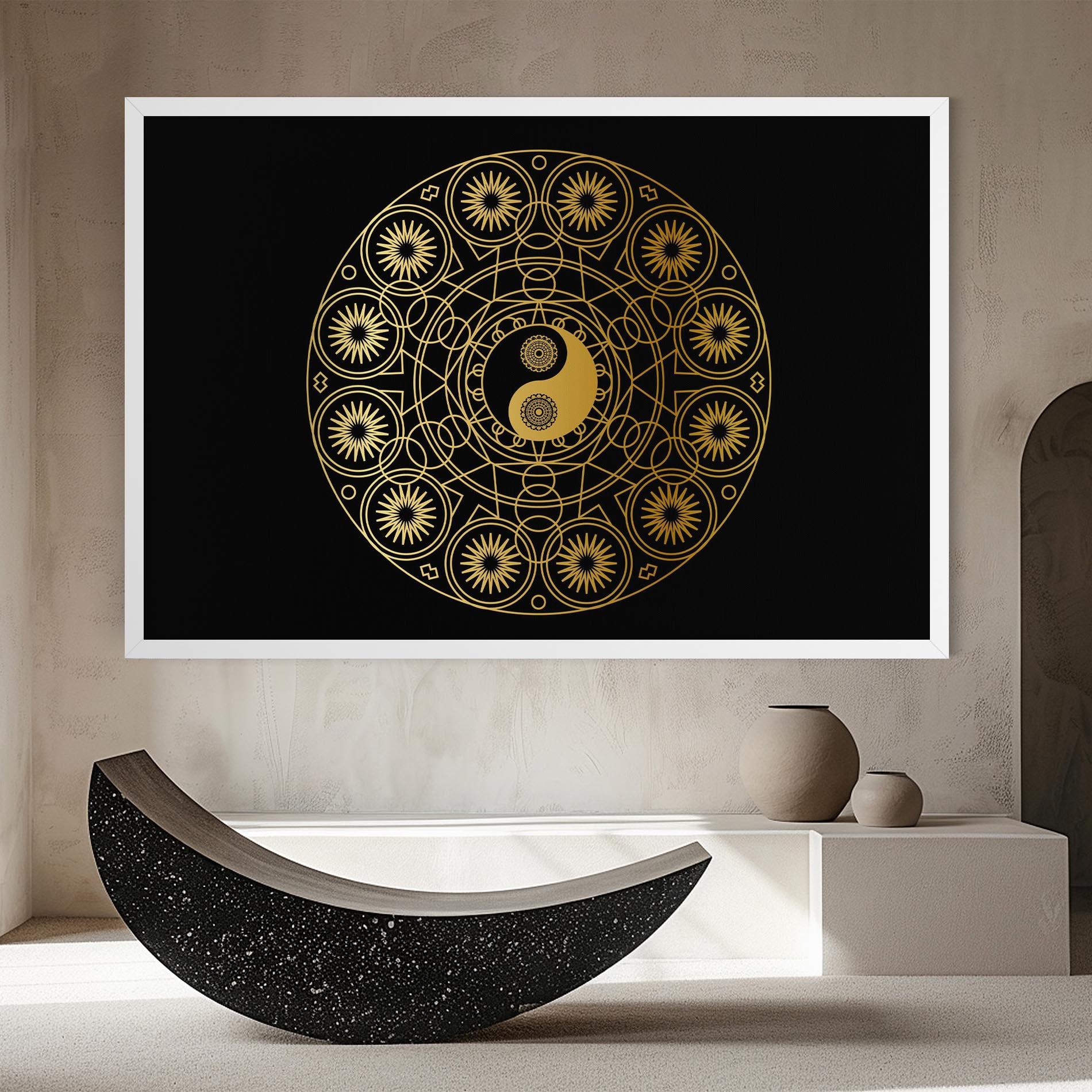 Leinwandbild Gold Meditation Mandala mockup 8