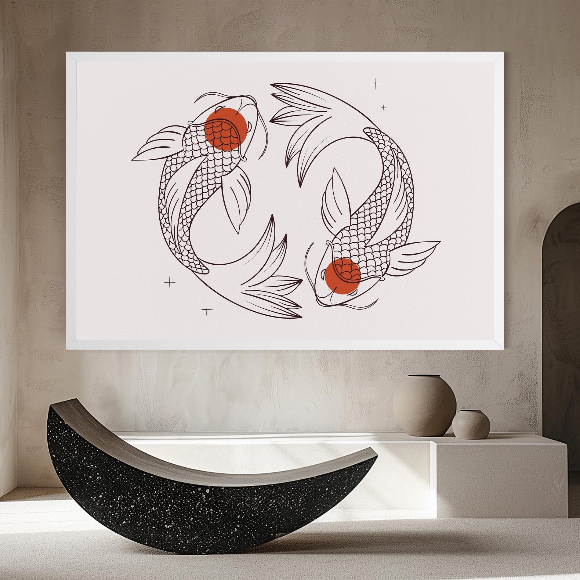 Leinwandbild Koi Yinyang Art mockup 8