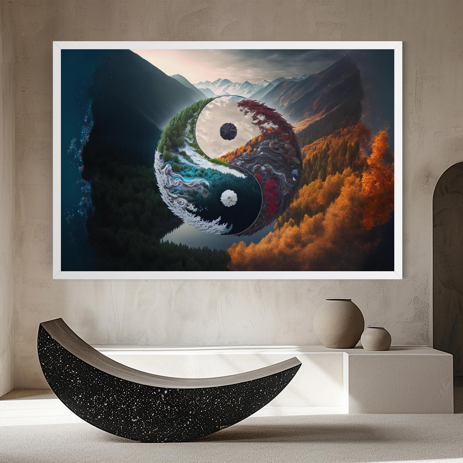 Leinwandbild Mountain Yinyang mockup 8