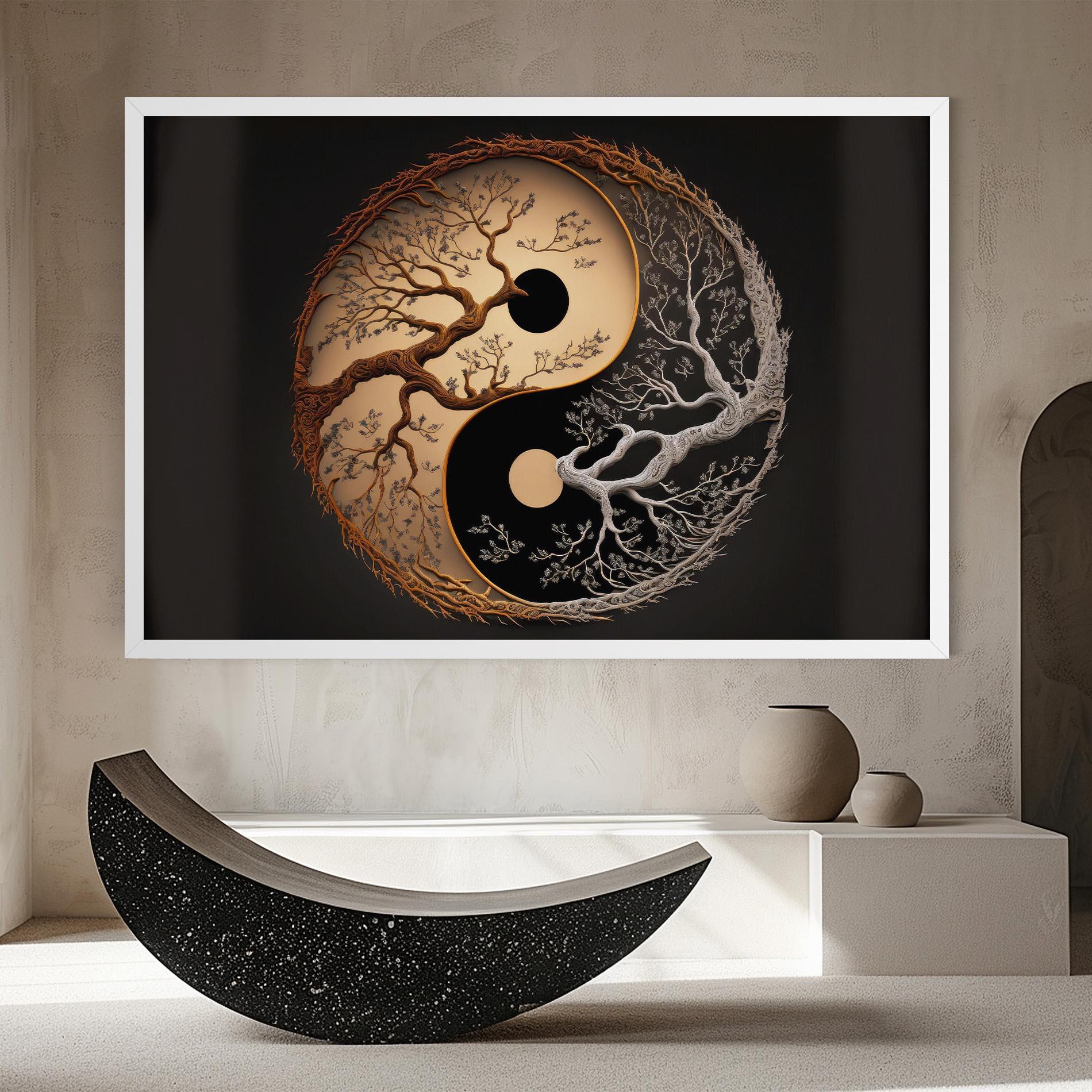 Leinwandbild Old Tree Yinyang mockup 8